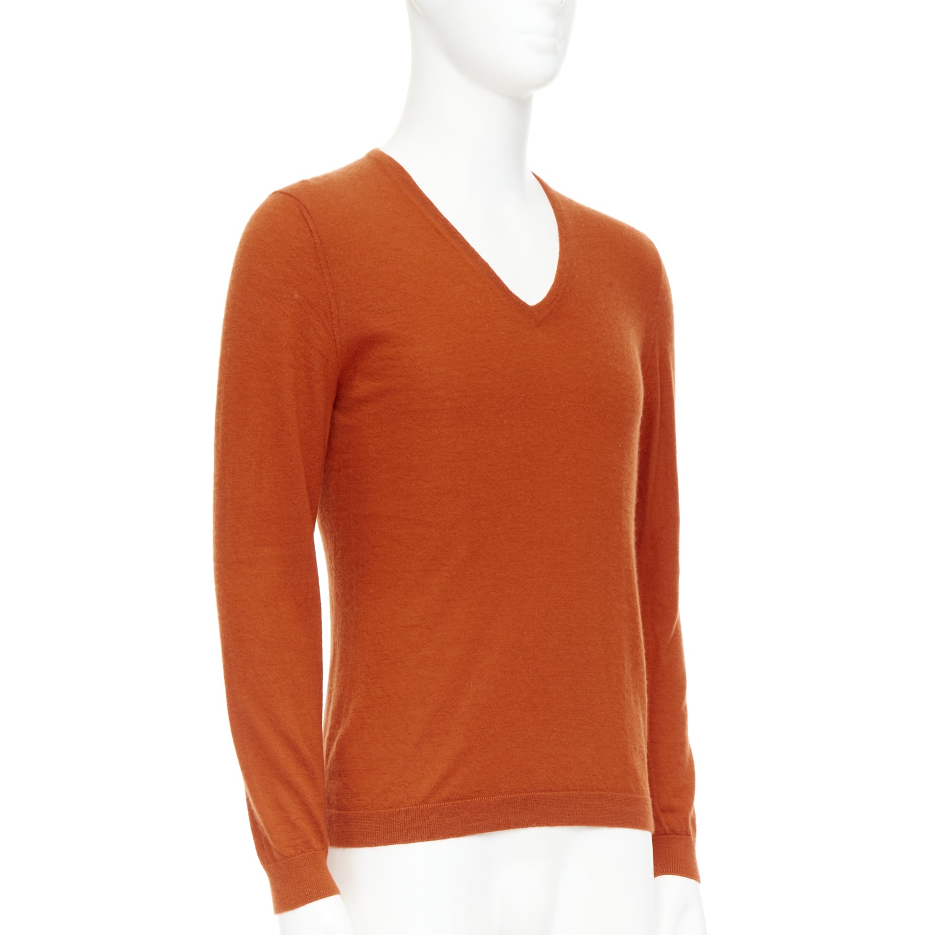 Men's Gucci cashmere V-neck GG logo embroidery sweater