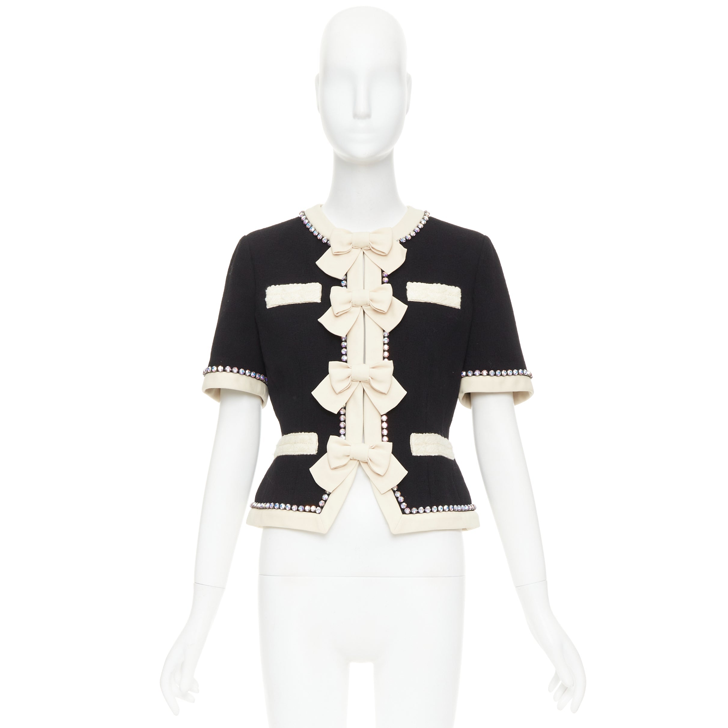 Women's Gucci Runway tailleur crystal bow embellished wool jacket