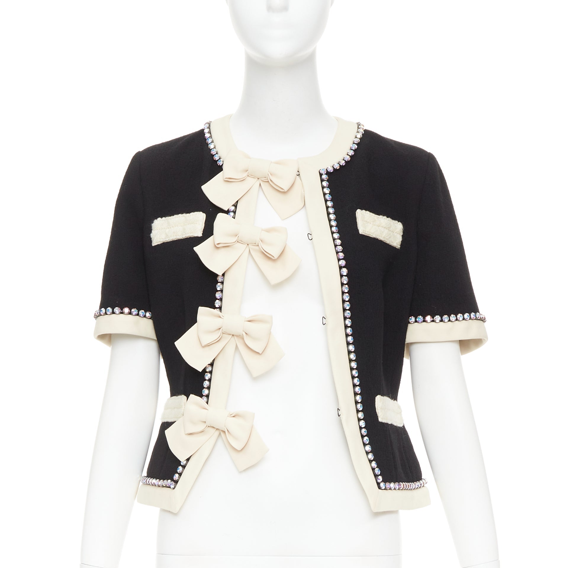 Women's Gucci Runway tailleur crystal bow embellished wool jacket