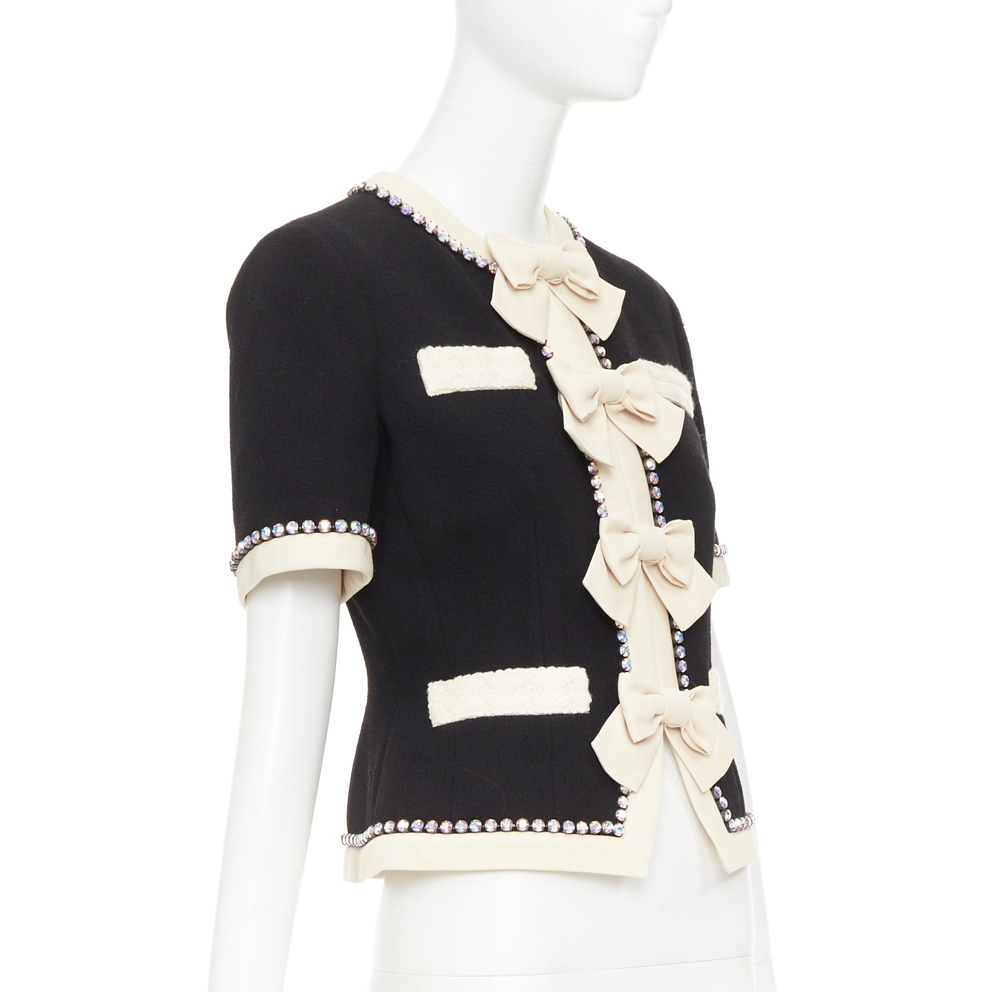 Women's Gucci Runway tailleur crystal bow embellished wool jacket
