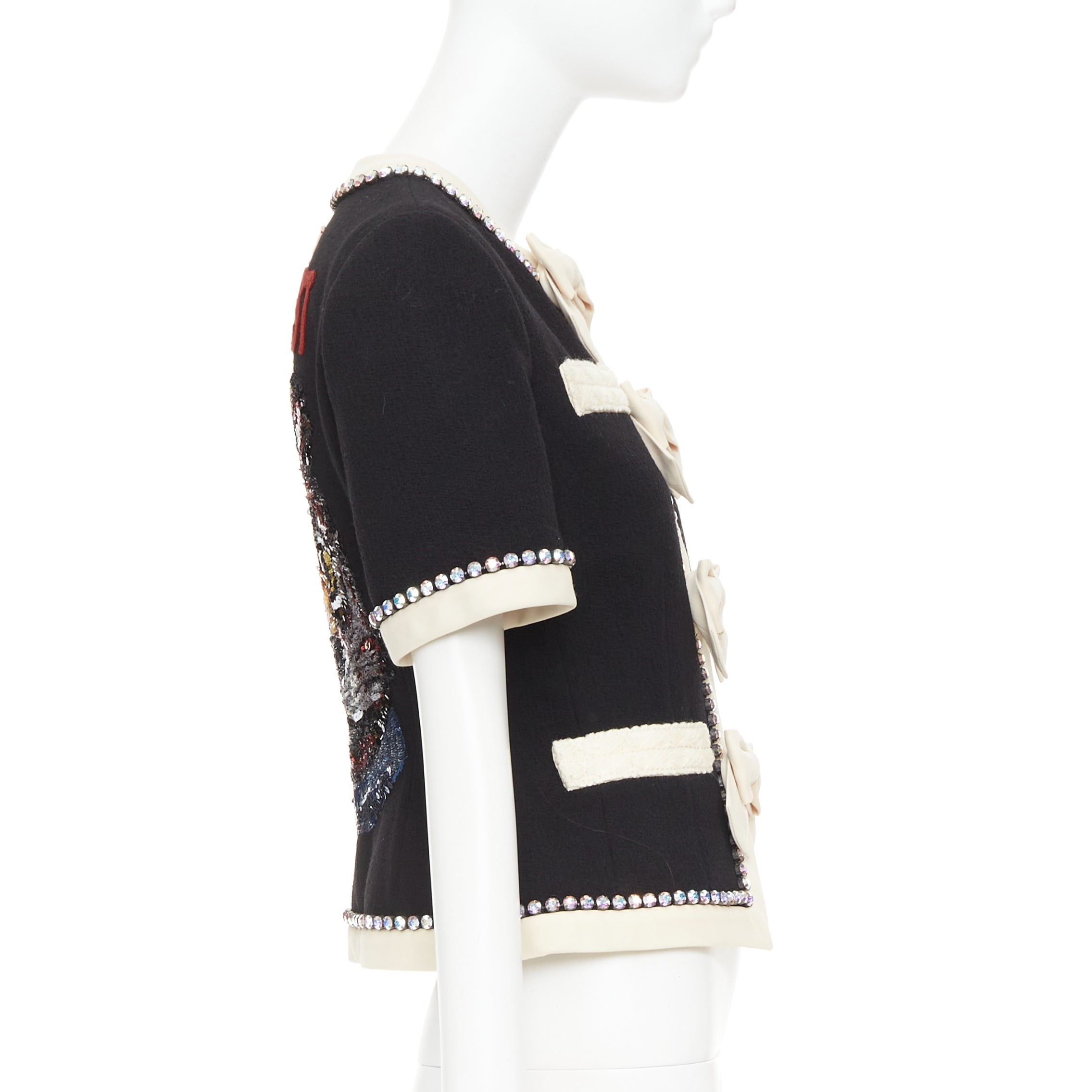 Women's Gucci Runway tailleur crystal bow embellished wool jacket