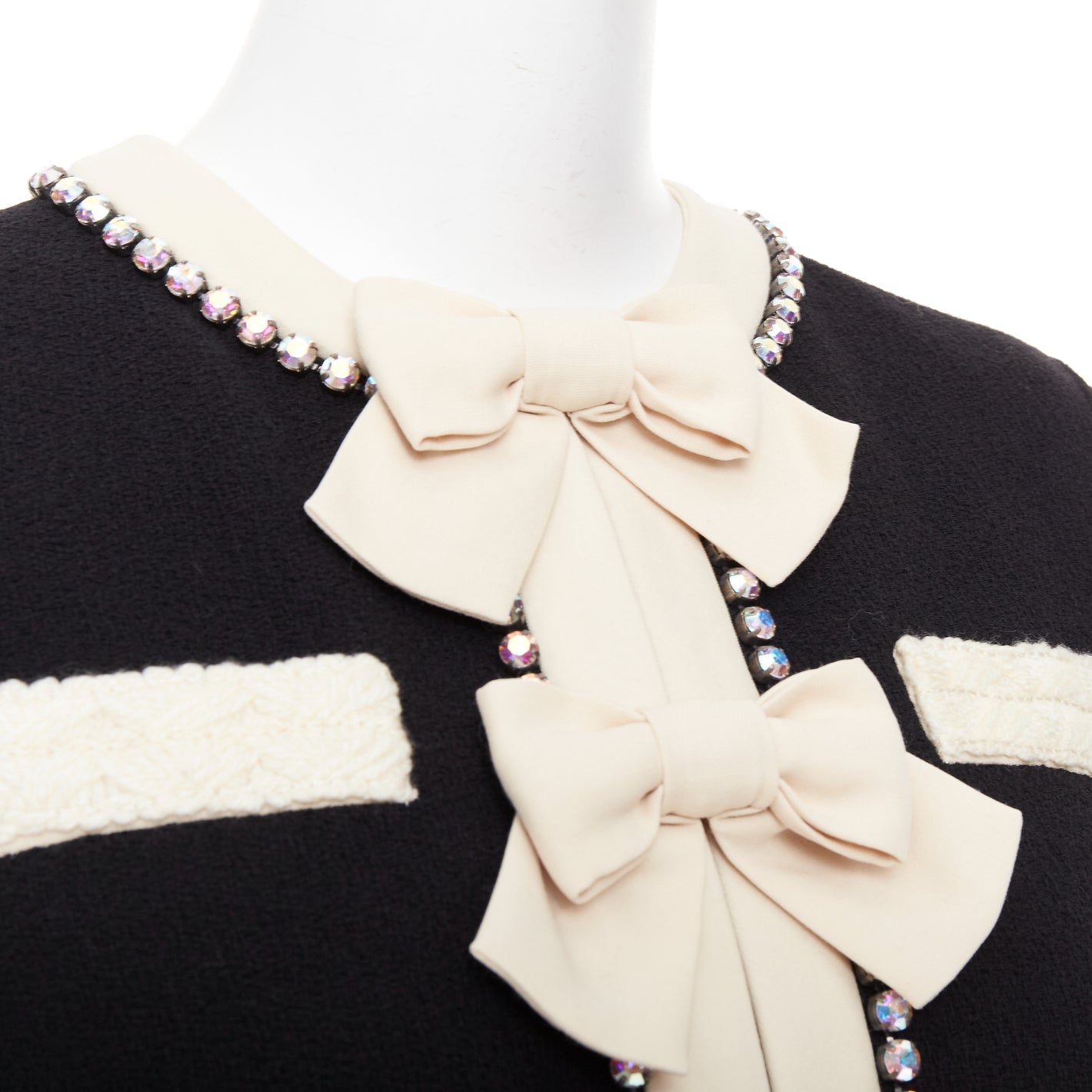 Women's Gucci Runway tailleur crystal bow embellished wool jacket