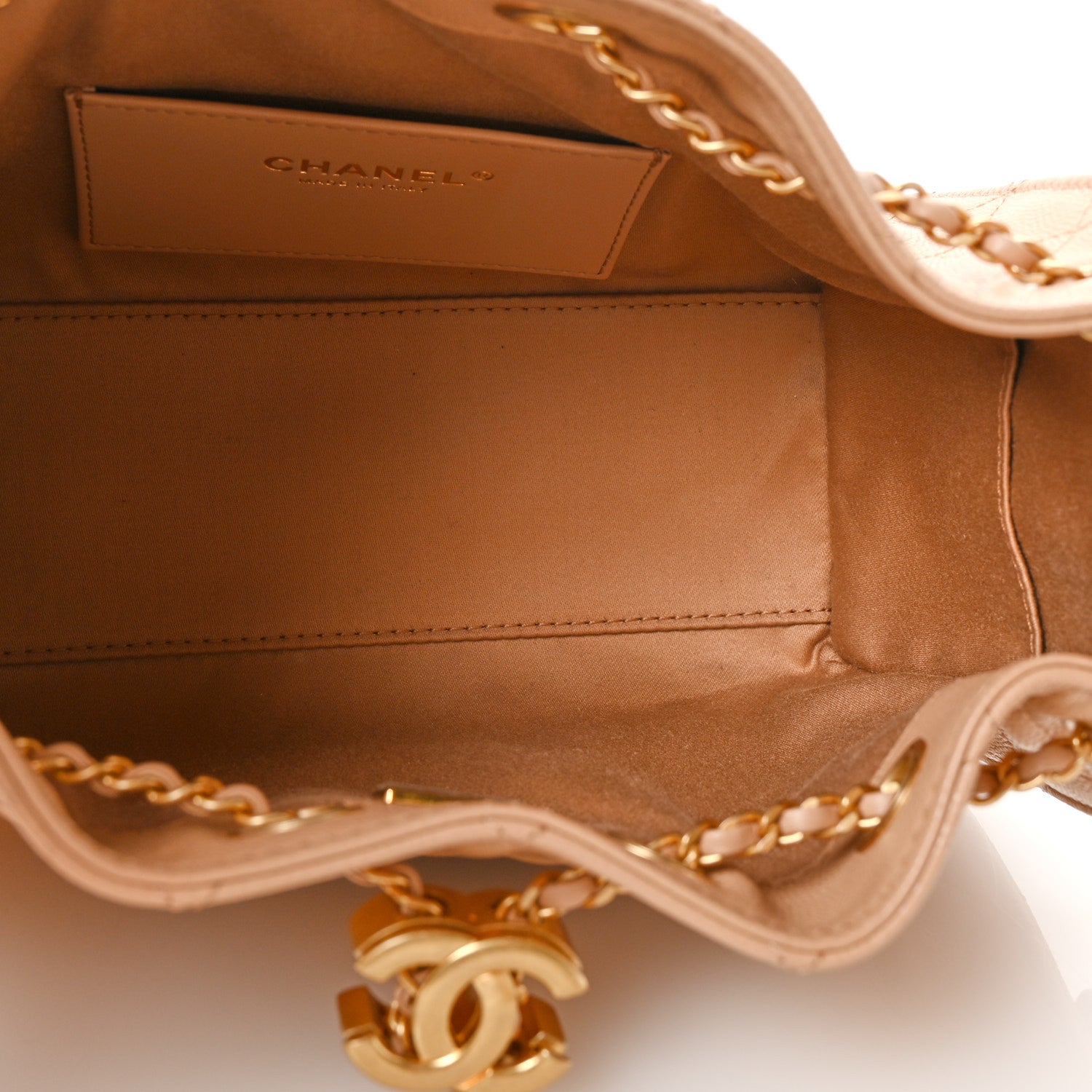Caviar Quilted Mini Chanel 25 Handbag Beige