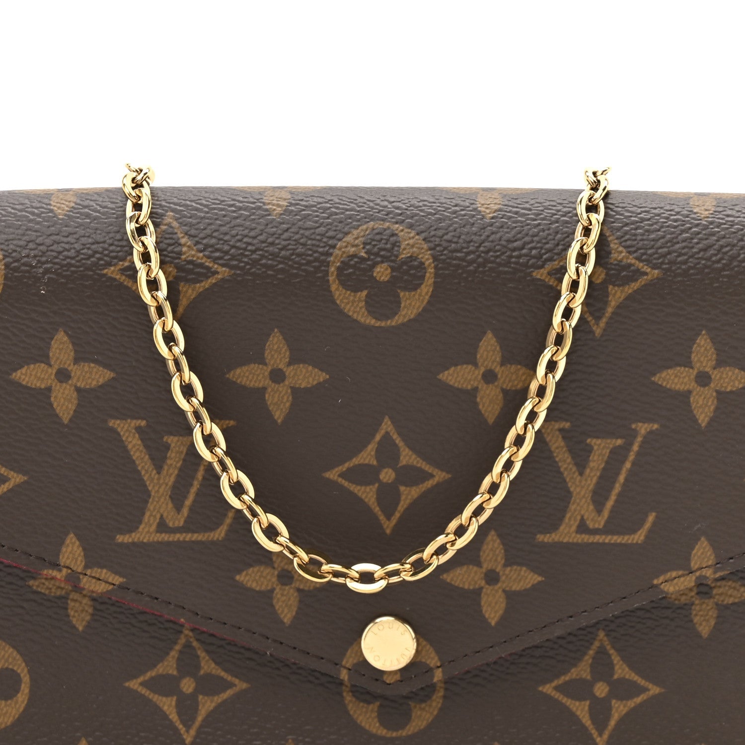 Monogram Pochette Felicie Chain Wallet Fuchsia