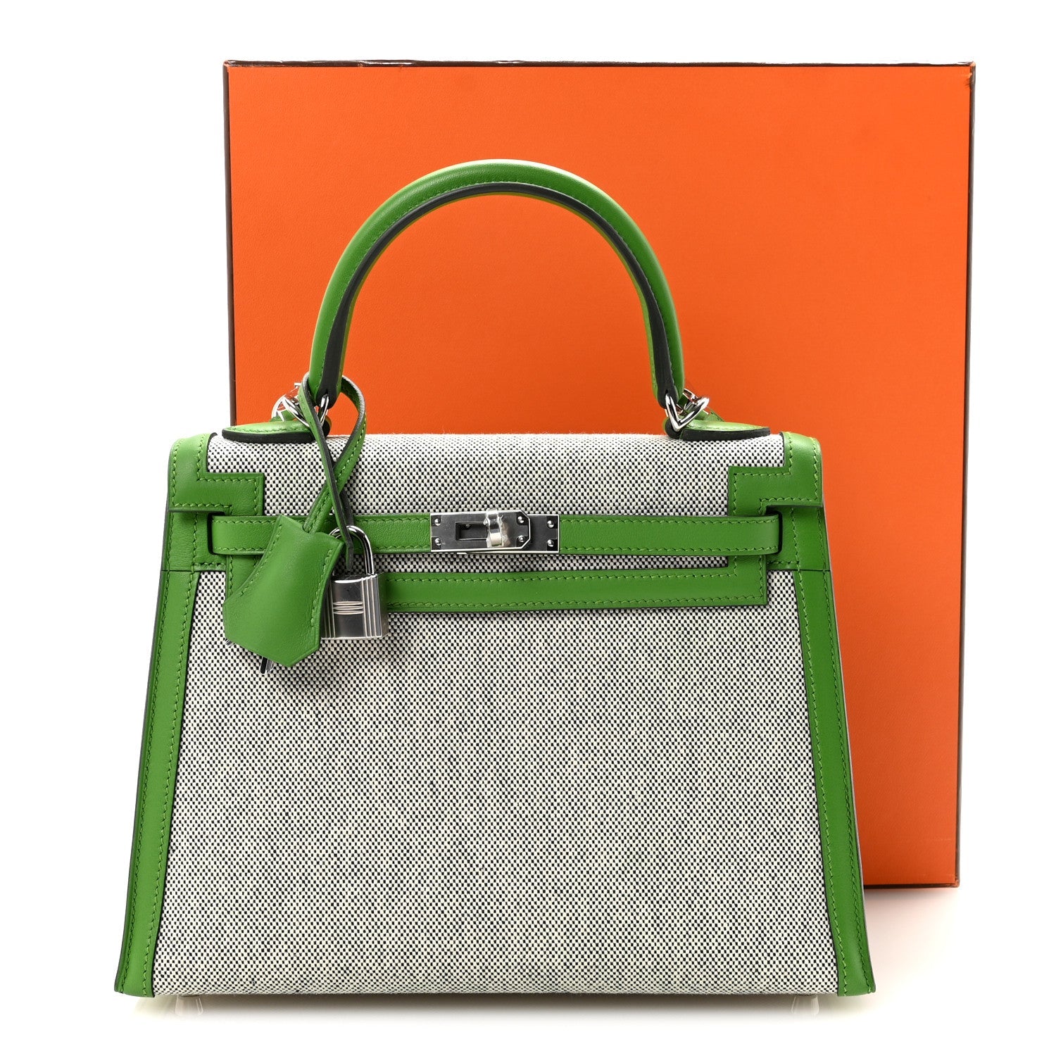 Toile H Swift Kelly Sellier 25 Ecru Vert Yucca