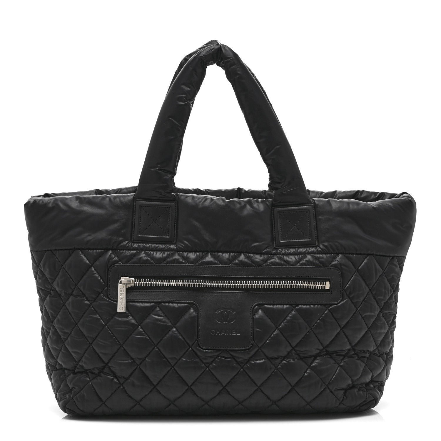 Nylon Quilted Large Coco Cocoon Tote Black