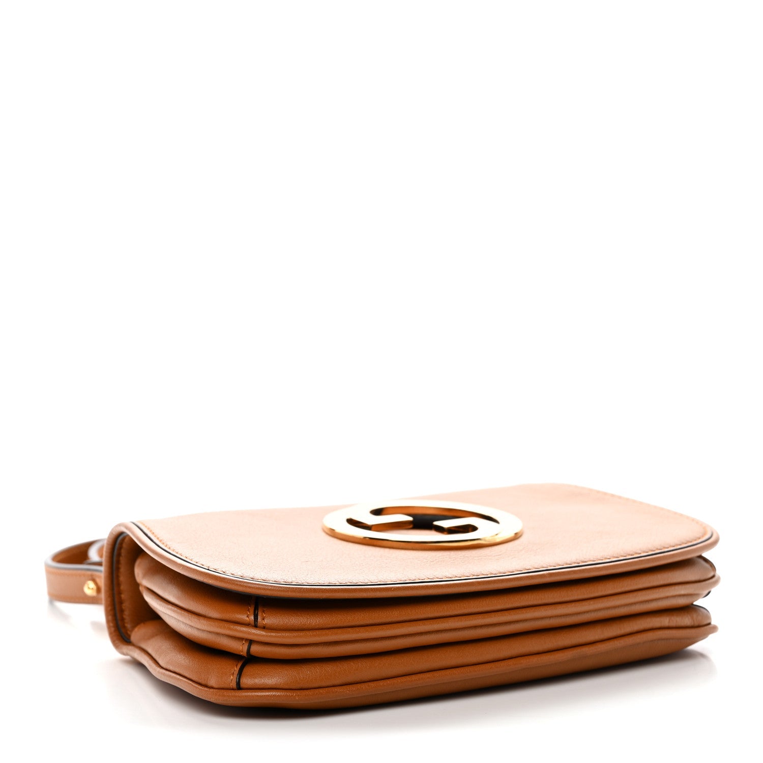 Roxy Calfskin Web Mini Blondie Shoulder Bag Cognac