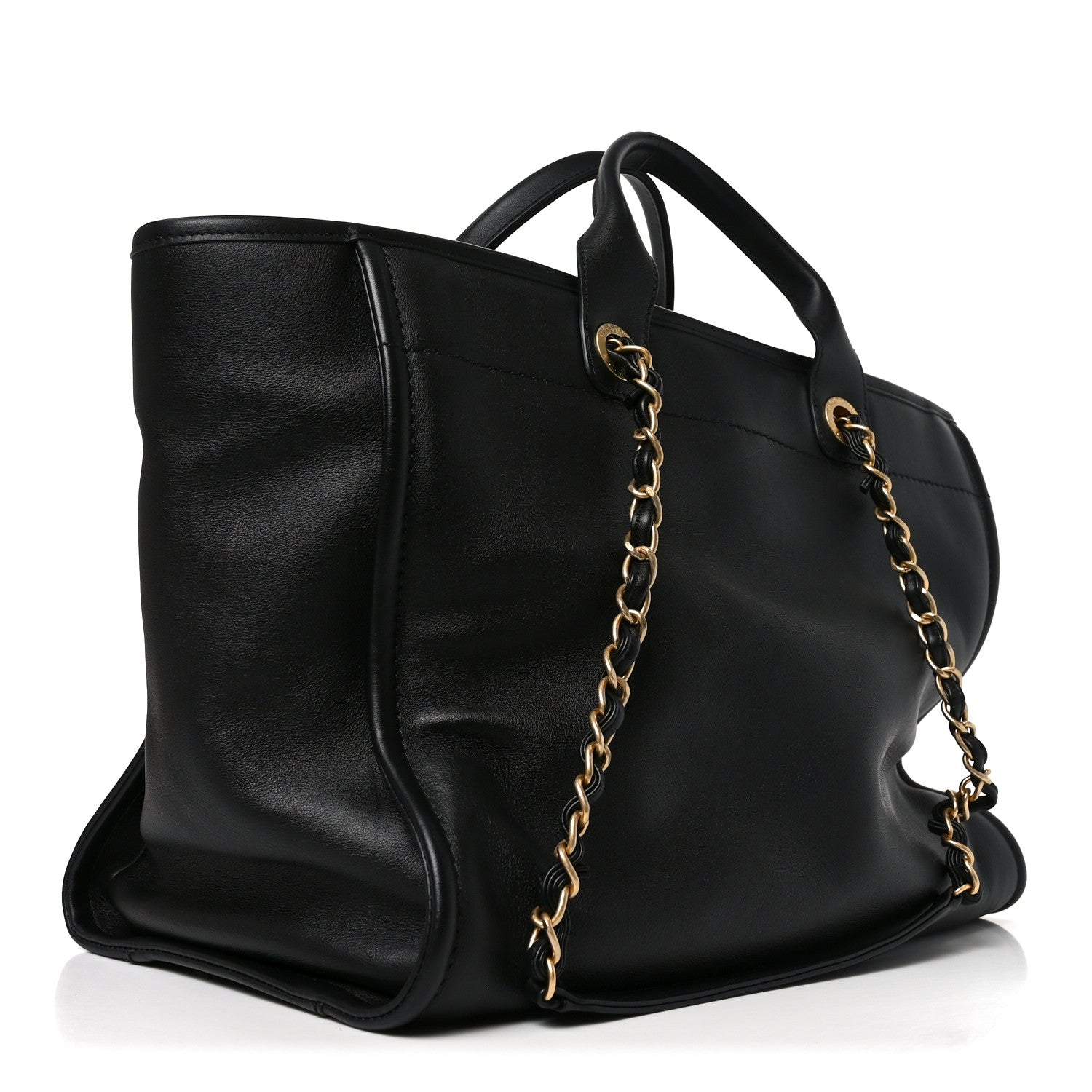 Calfskin Medium Deauville Tote Black Multicolor