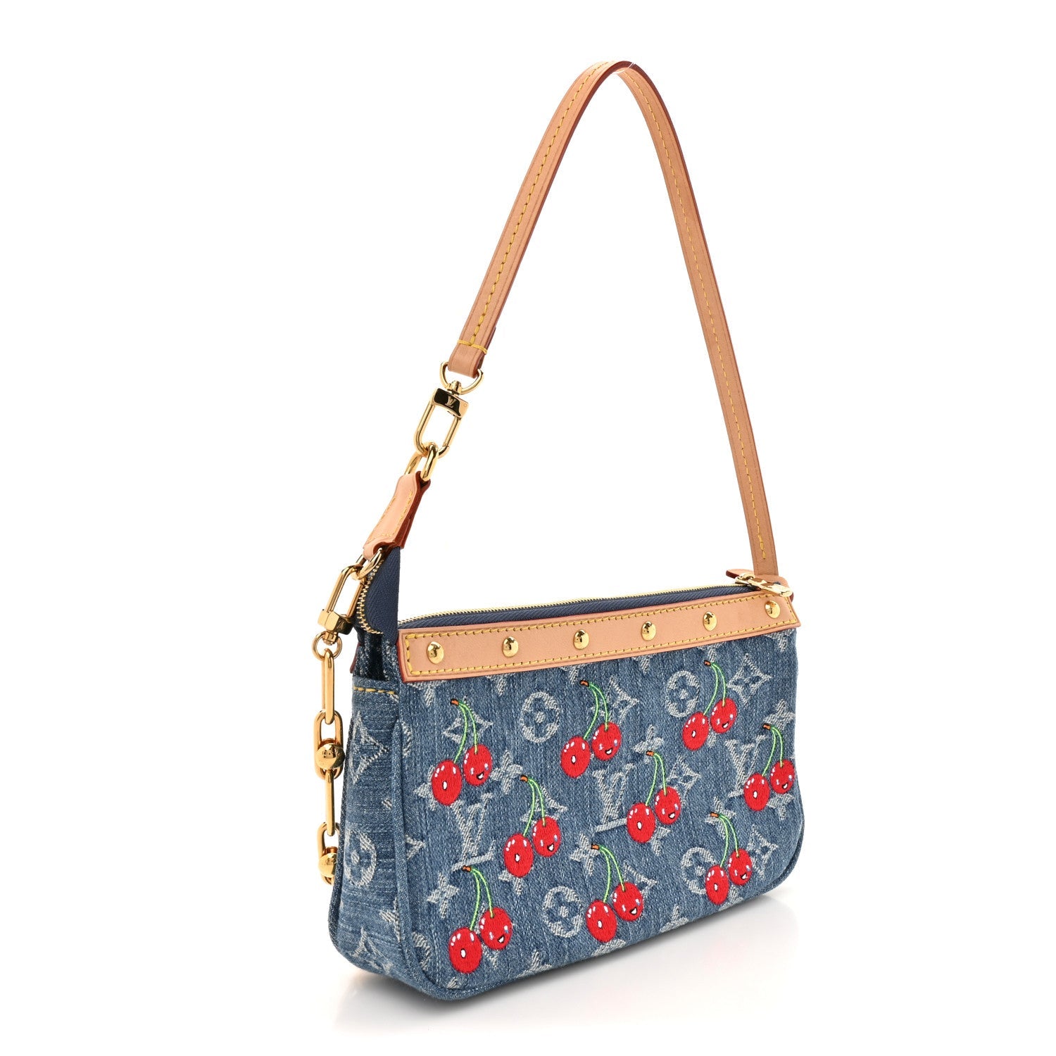LV X TM Monogram Denim Cerises Pochette Accessories Blue