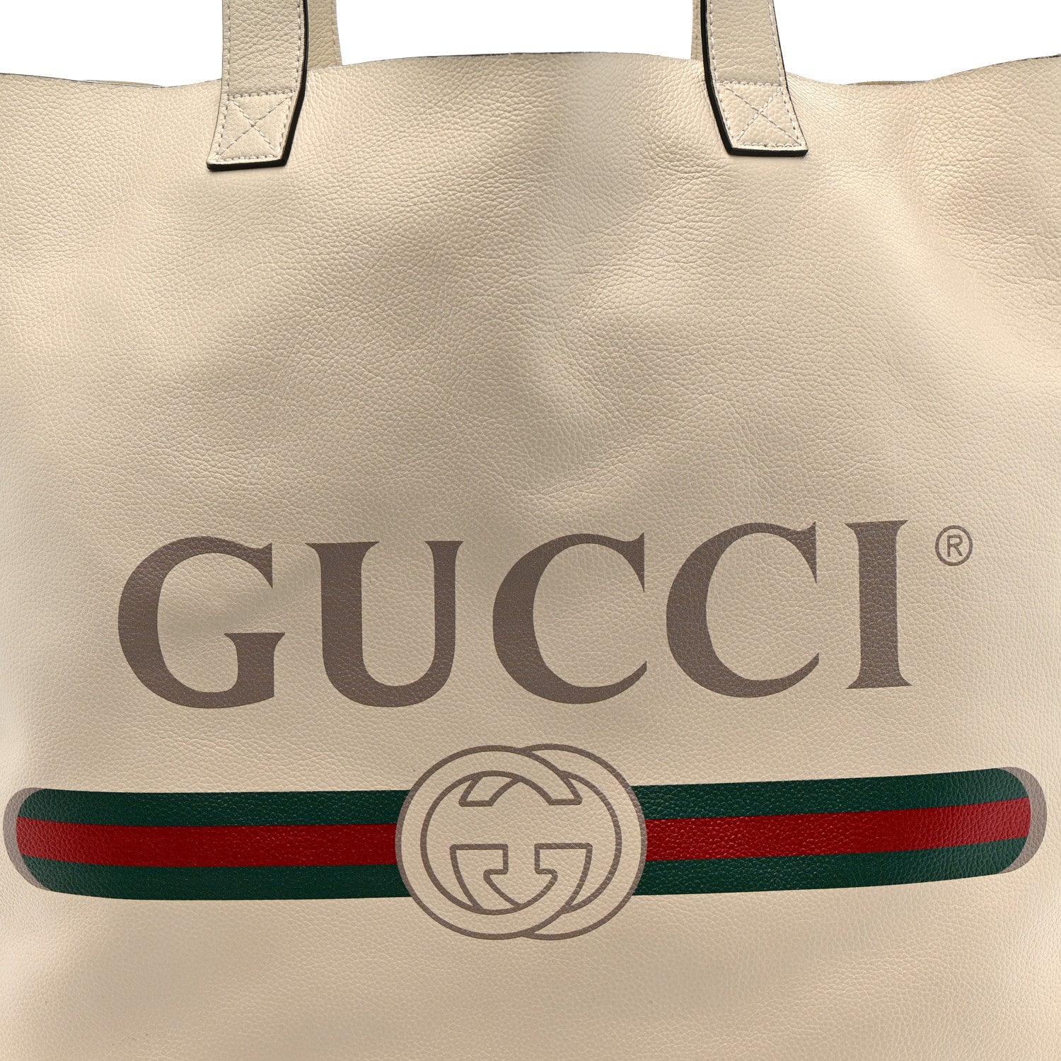 Calfskin Mens Logo Tote White