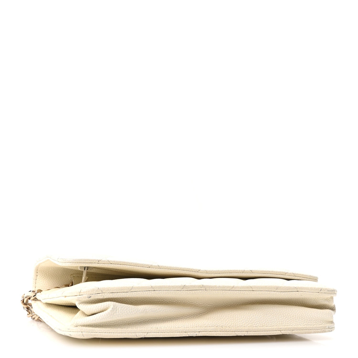 Caviar Quilted Wallet On Chain WOC White