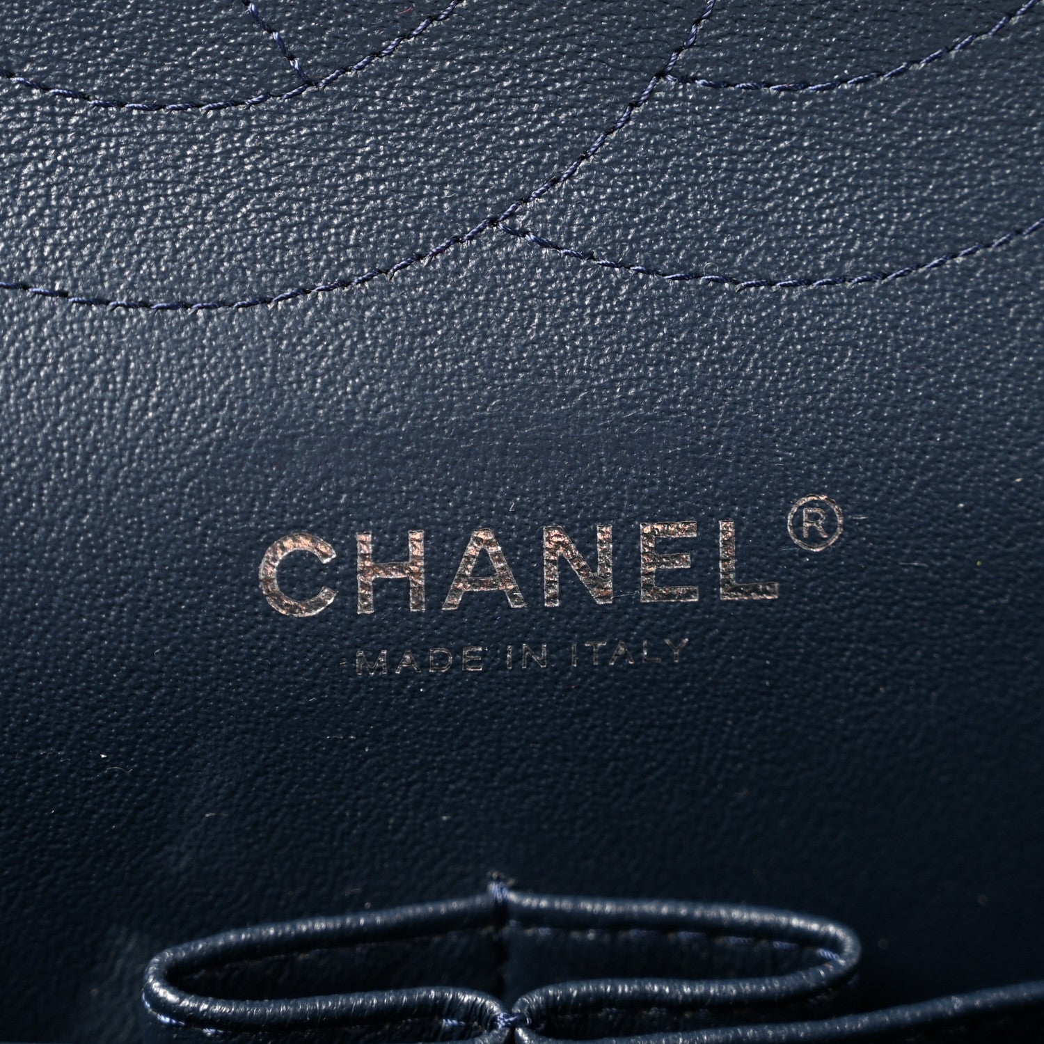 Patent Quilted Jumbo Double Flap Navy