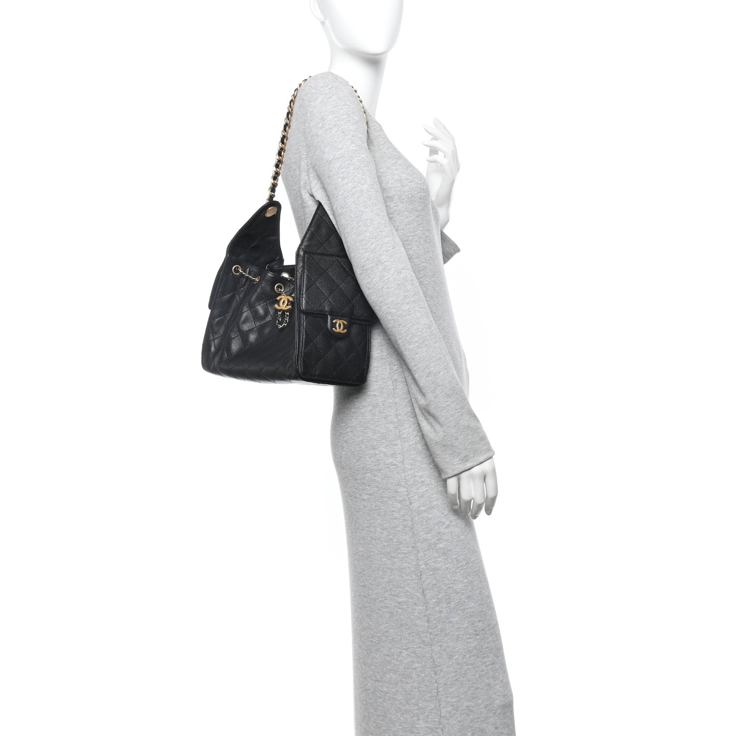 Caviar Quilted Small Chanel 25 Handbag Black