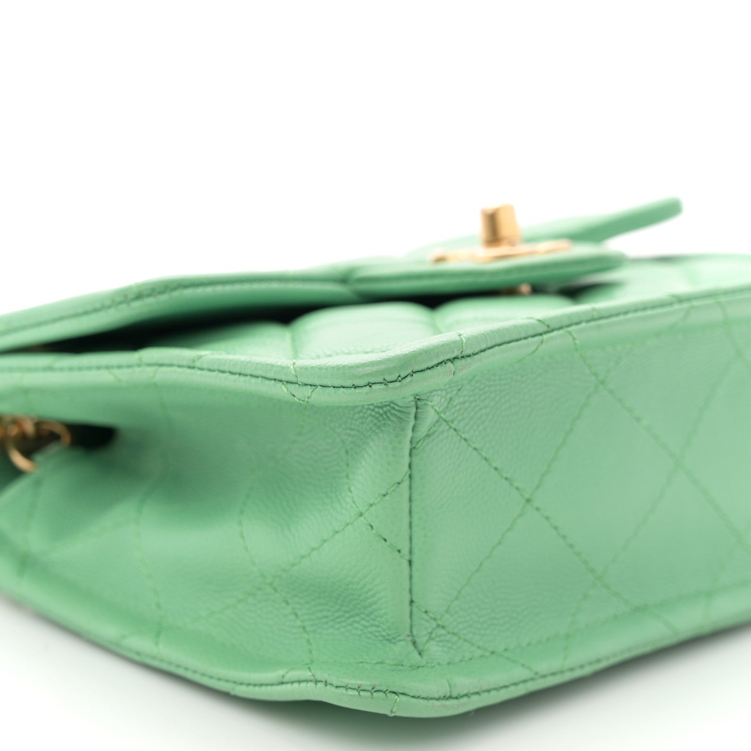 Caviar Quilted Mini Sweet Classic Flap Green