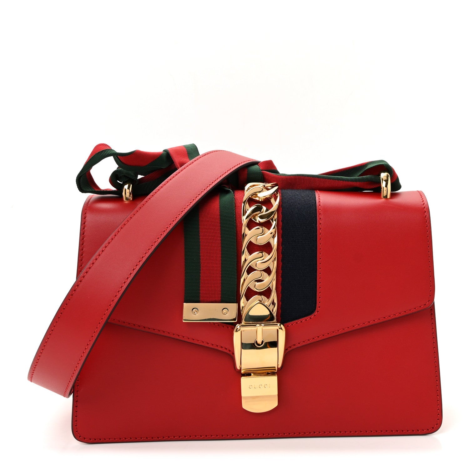 Calfskin Small Sylvie Shoulder Bag Hibiscus Red