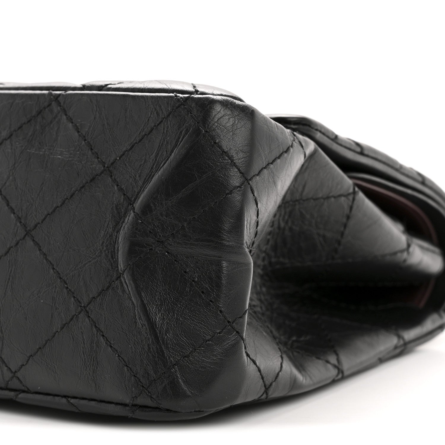 Aged Calfskin Quilted 2.55 Reissue 227 Flap Black