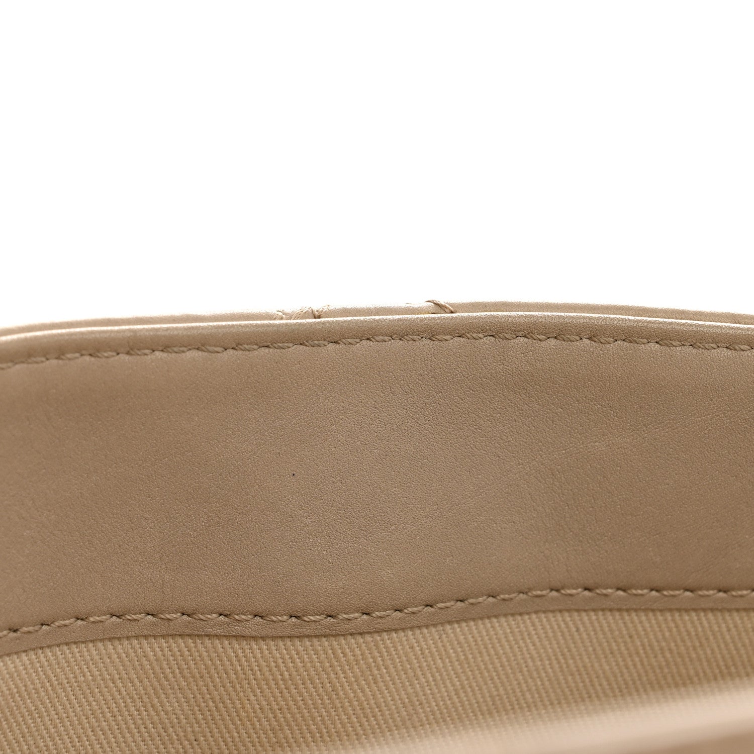 Calfskin Double Stitch Large Hamptons Flap Bag Beige