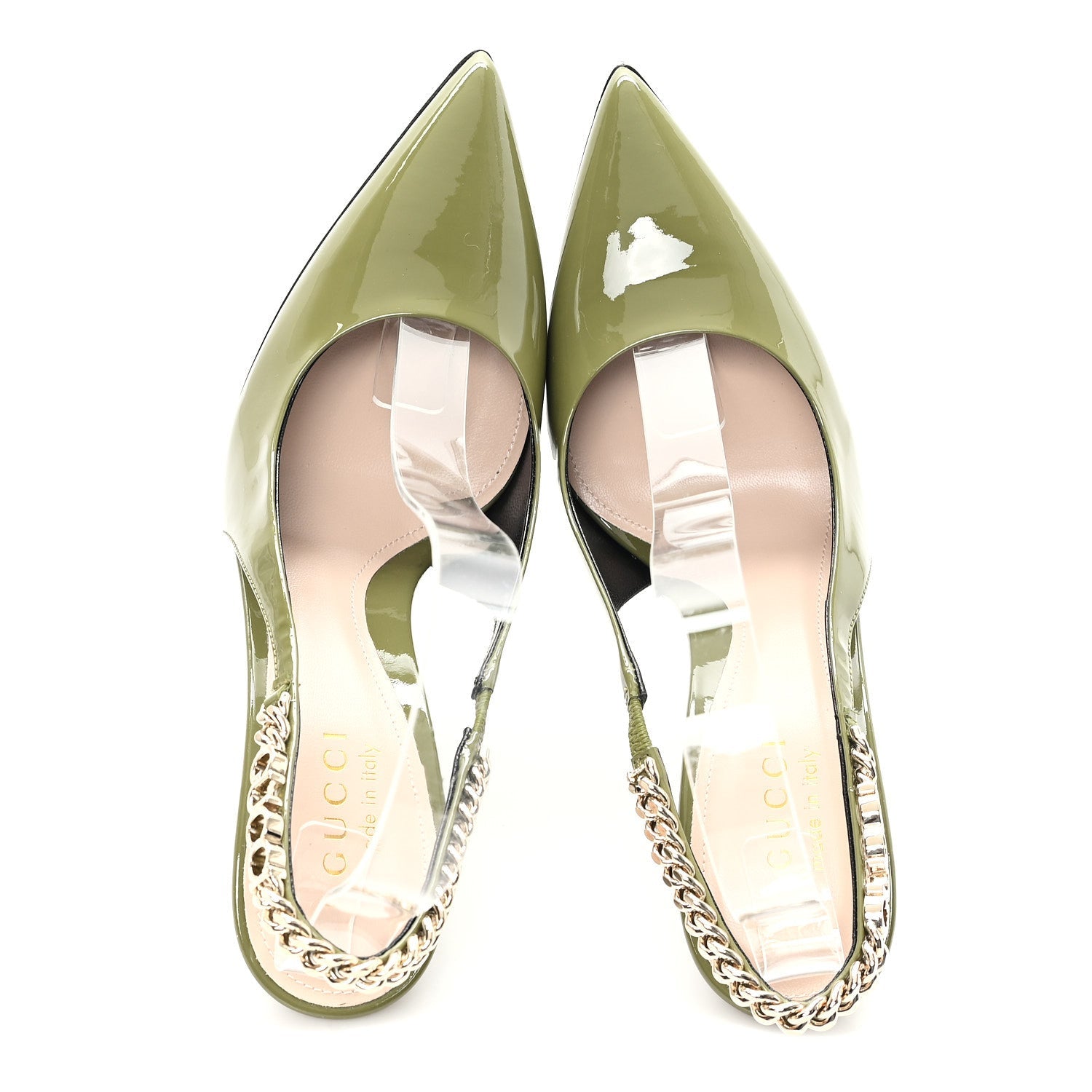 Vernice Crystal Nappa Charlotte Signoria 105 Slingback Pumps 36 Herbs Light Green
