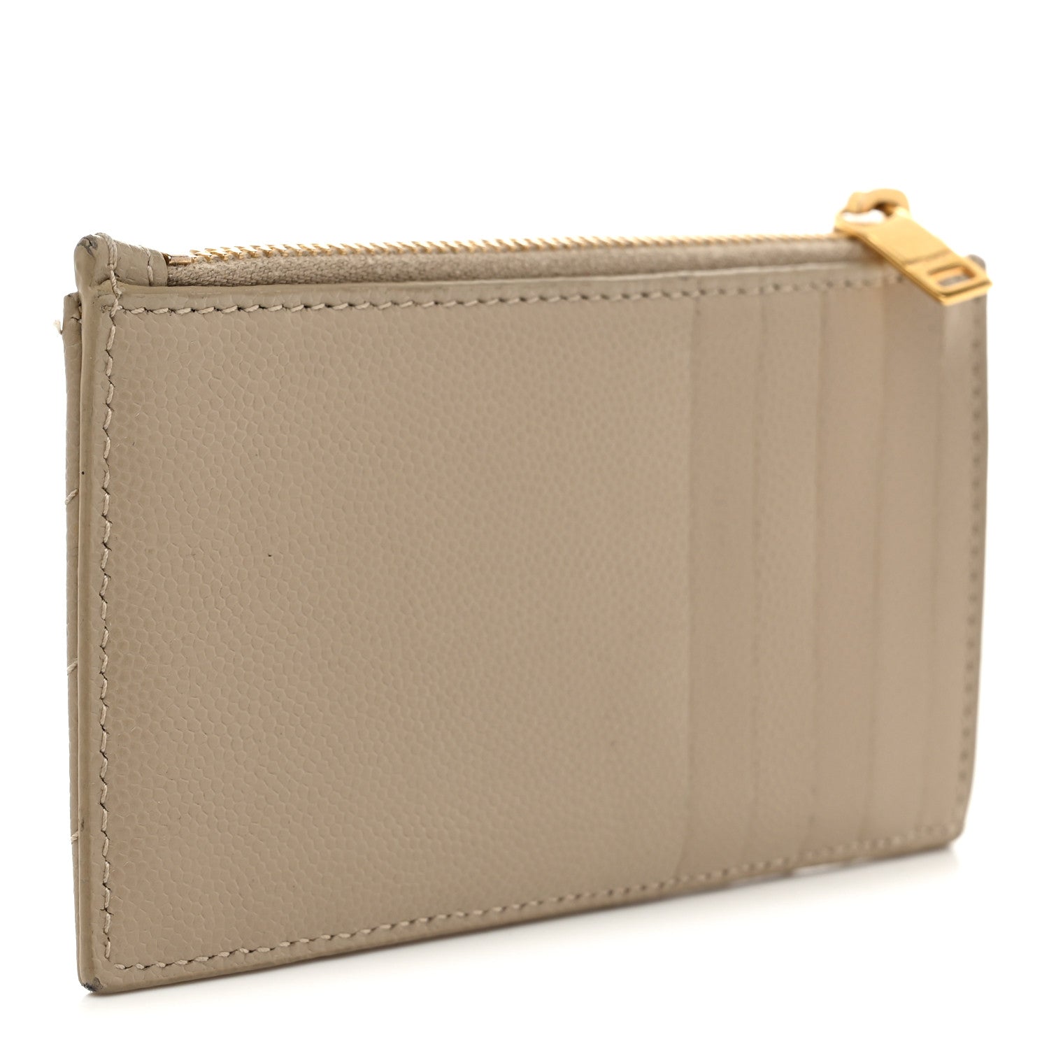 Grain De Poudre Matelasse Chevron Monogram Fragments Zippered Card Case Sea Salt