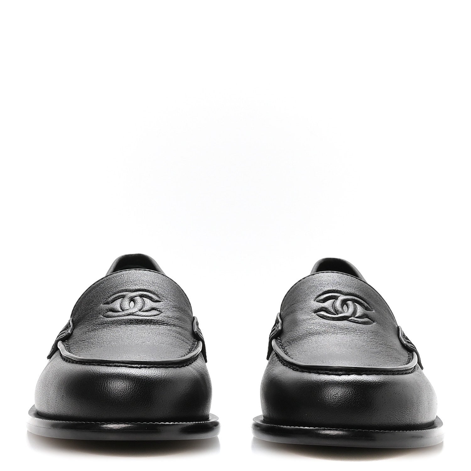 Lambskin CC Mocassin Loafers 37.5 Black