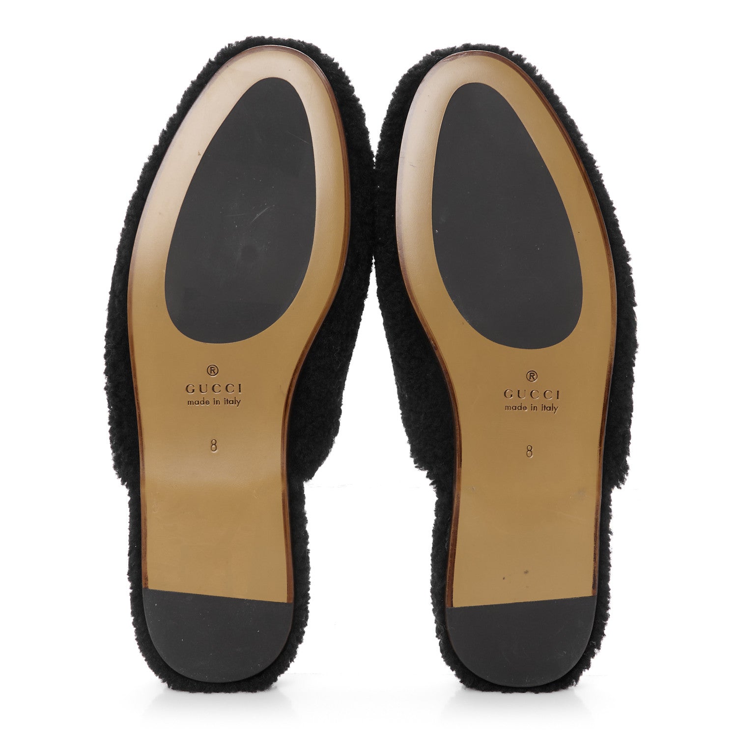 Shearling Interlocking G Mens Eileen Slippers 8 Black Butterscotch
