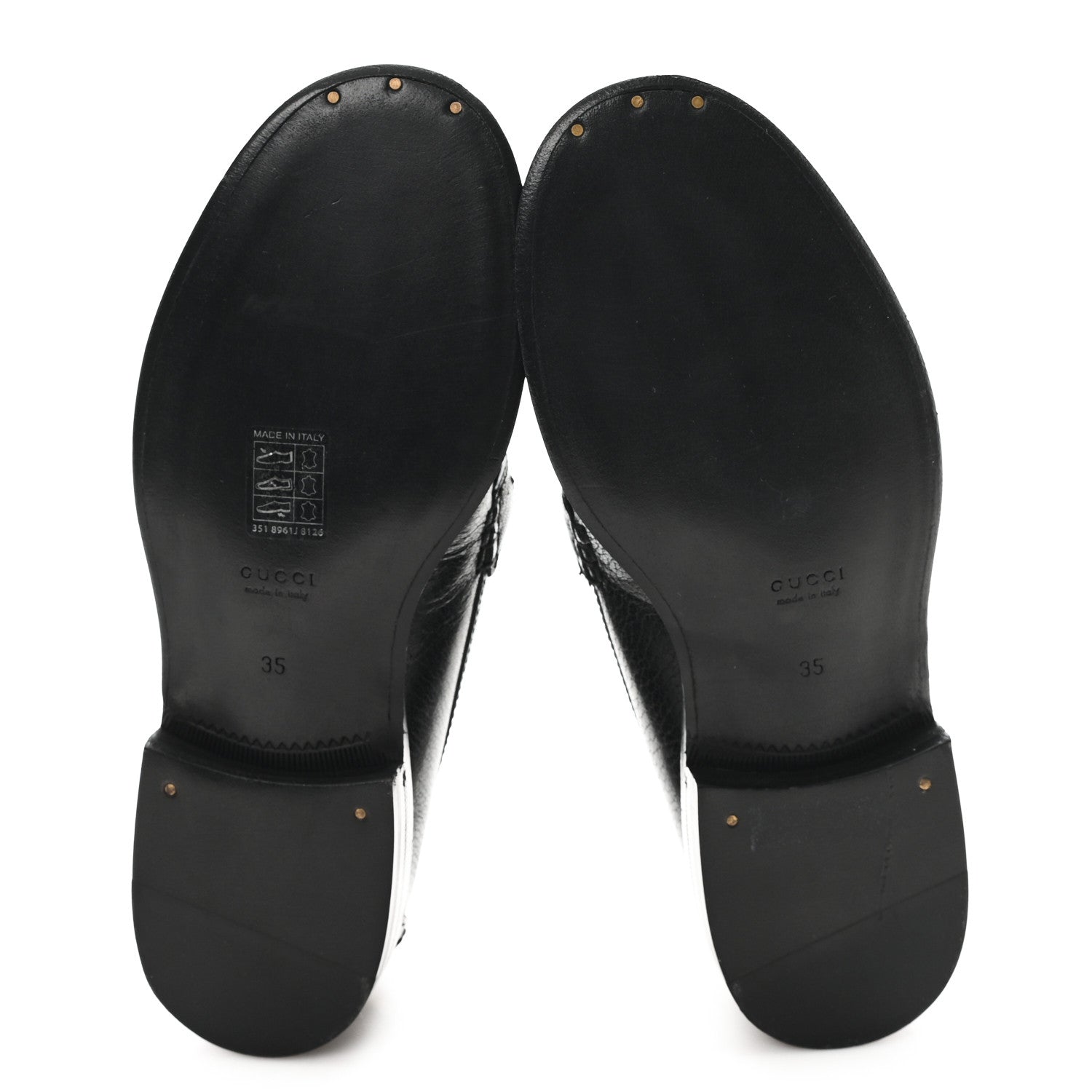 Goatskin Womens Logo 15mm Loafers 35 Black