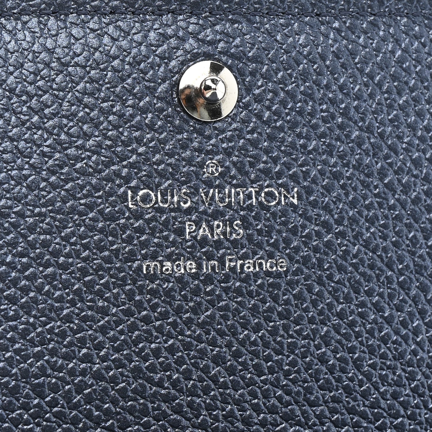 Metallic Empreinte Business Card Holder Navy Nacre