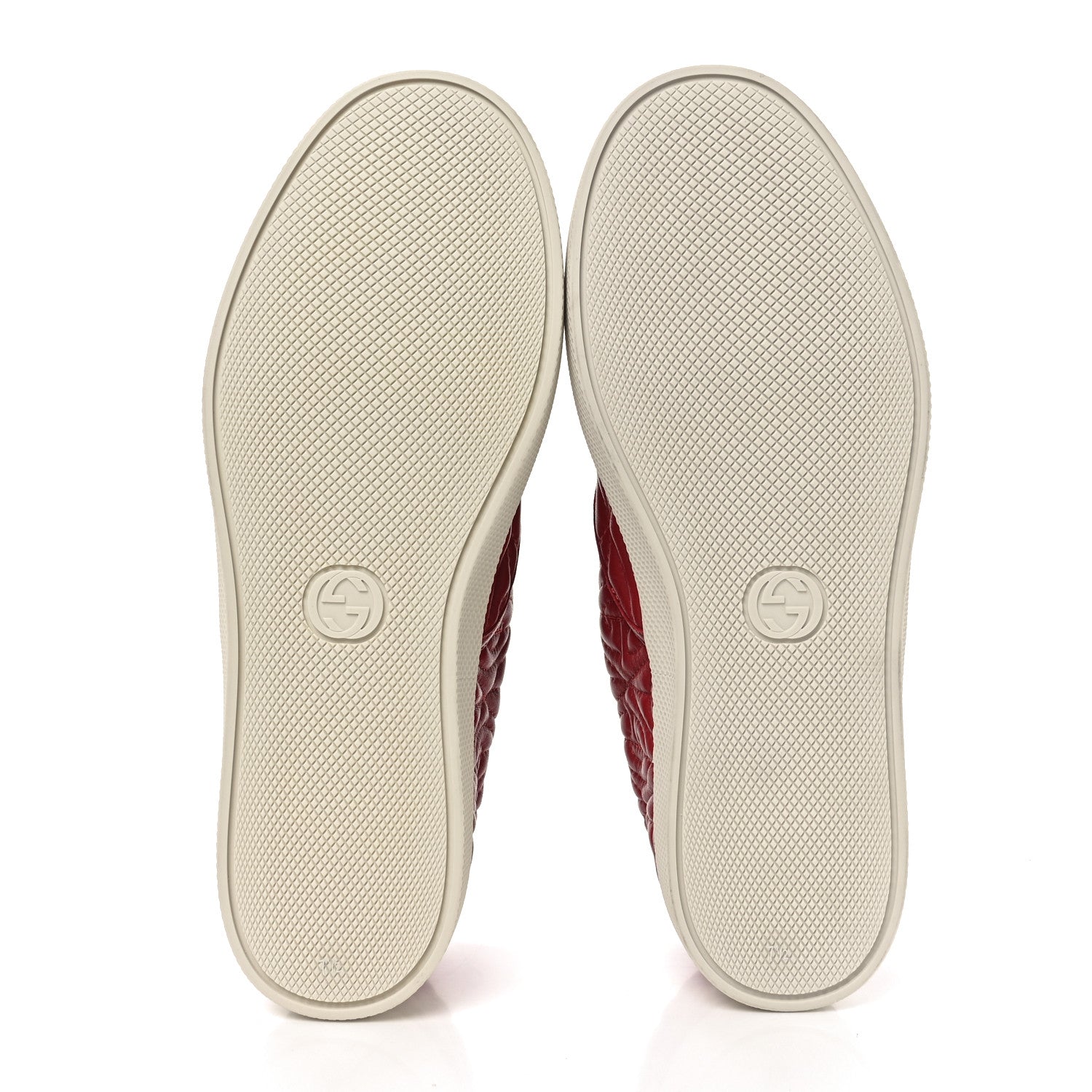Nappa Web G Rhombus Quilted Mens Slip On Sneakers 7.5 Hibiscus Red Rosso