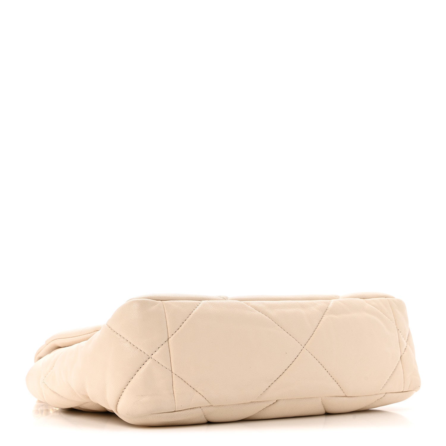 Goatskin Quilted Medium Chanel 19 Flap Light Beige