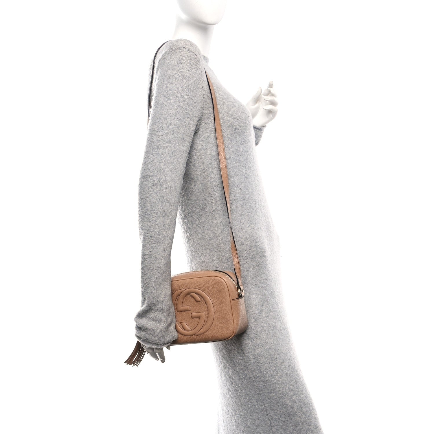 Pebbled Calfskin Small Soho Disco Bag Camelia
