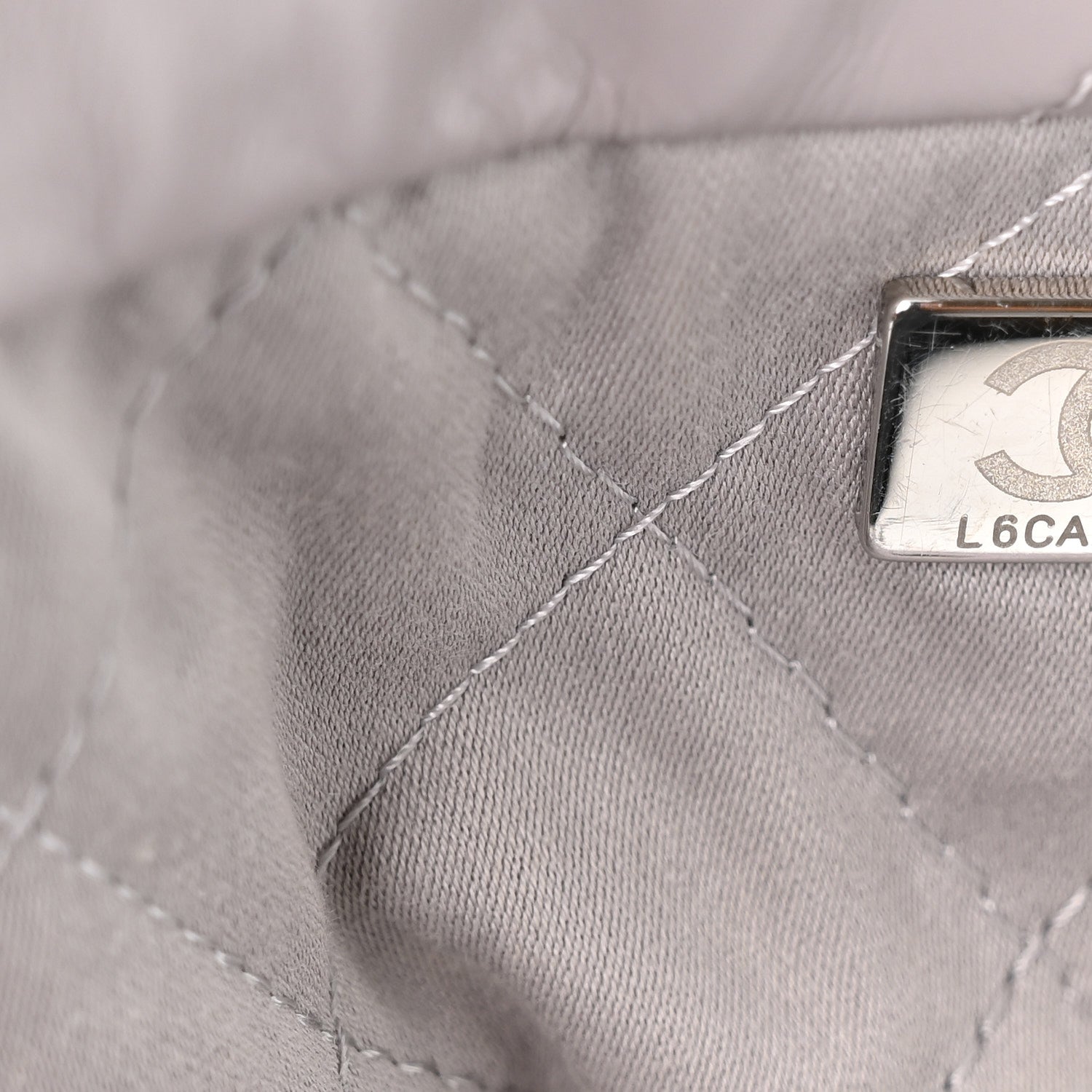 Shiny Calfskin Quilted Chanel 22 Grey
