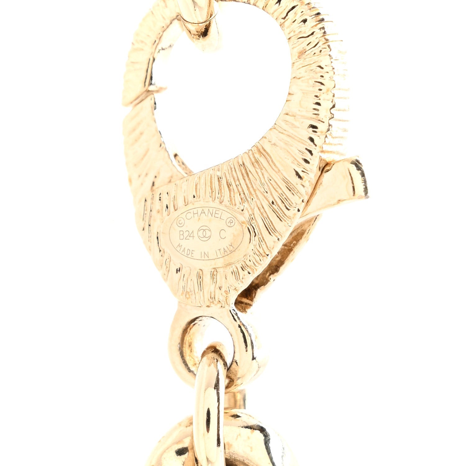 Metal Crystal CC Perfume Belt Gold