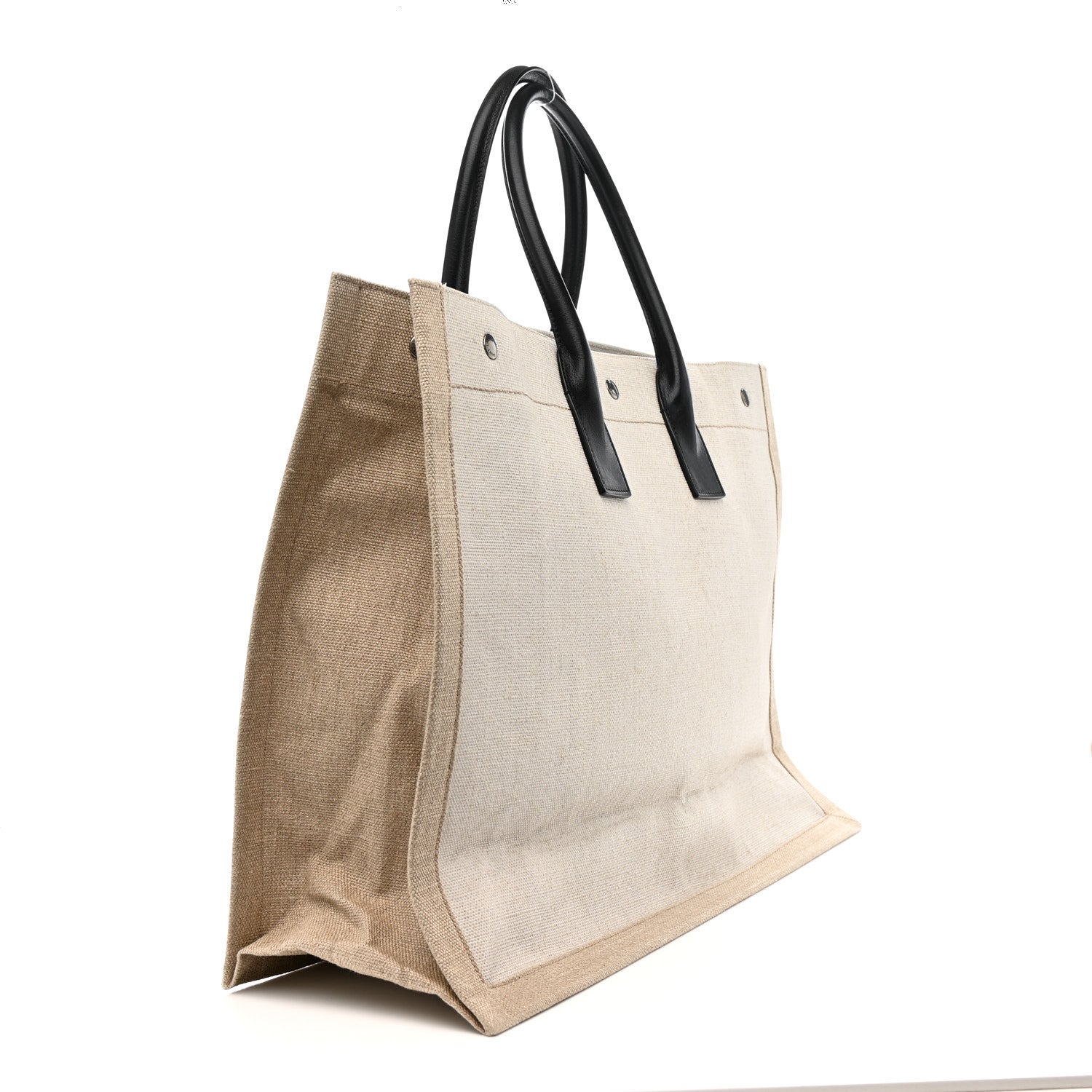 Linen Calfskin Rive Gauche Tote Optic White