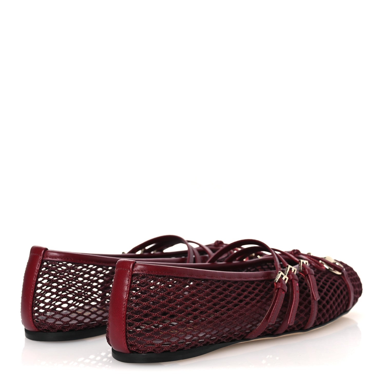Video Net Nappa Horsebit Ballerina Flats 38 Rosso Ancora