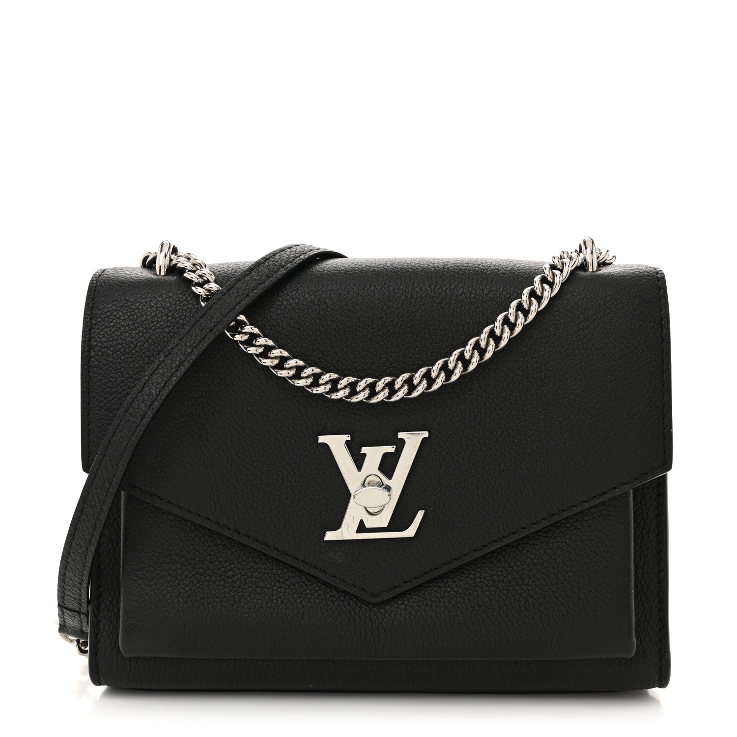 Soft Calfskin Mylockme Chain Bag BB Black