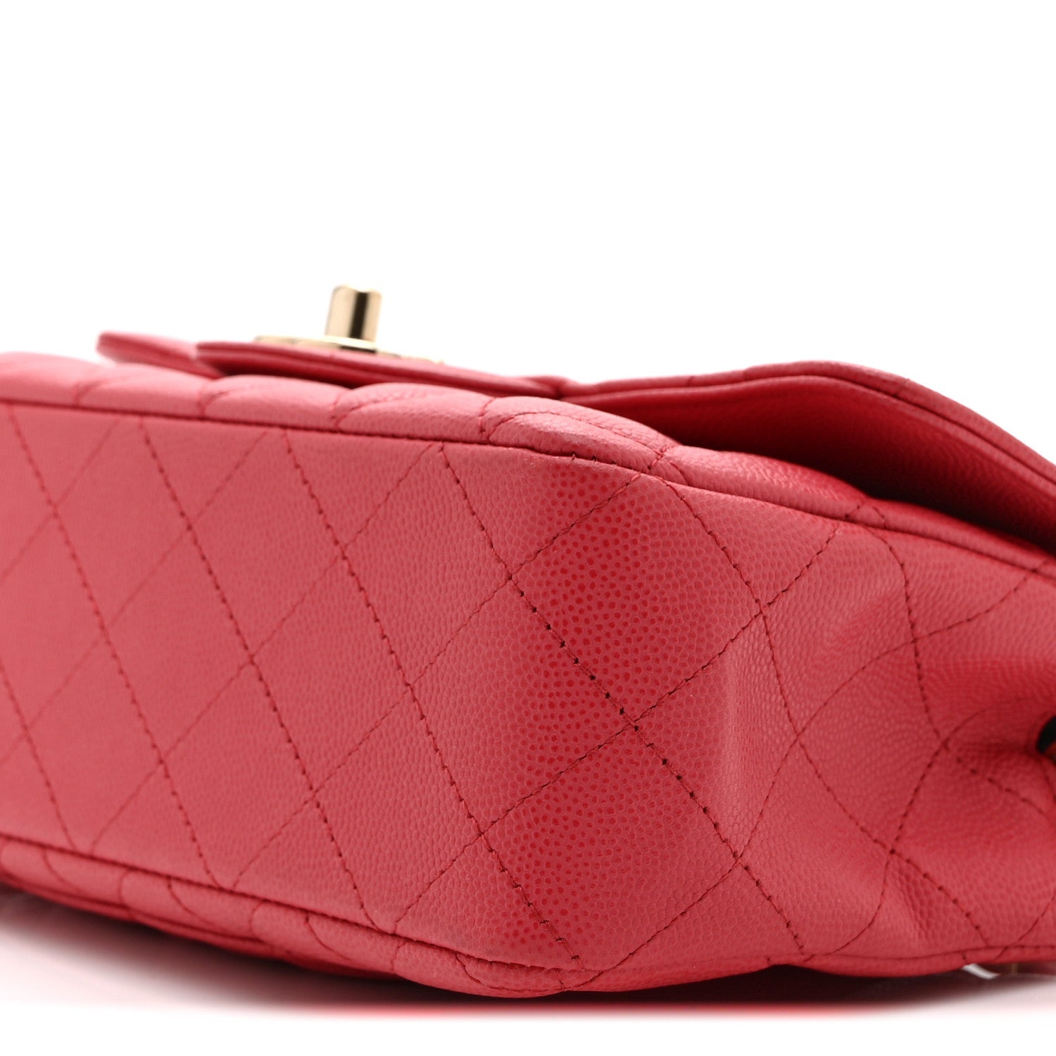 Caviar Quilted Mini Rectangular Flap Dark Pink