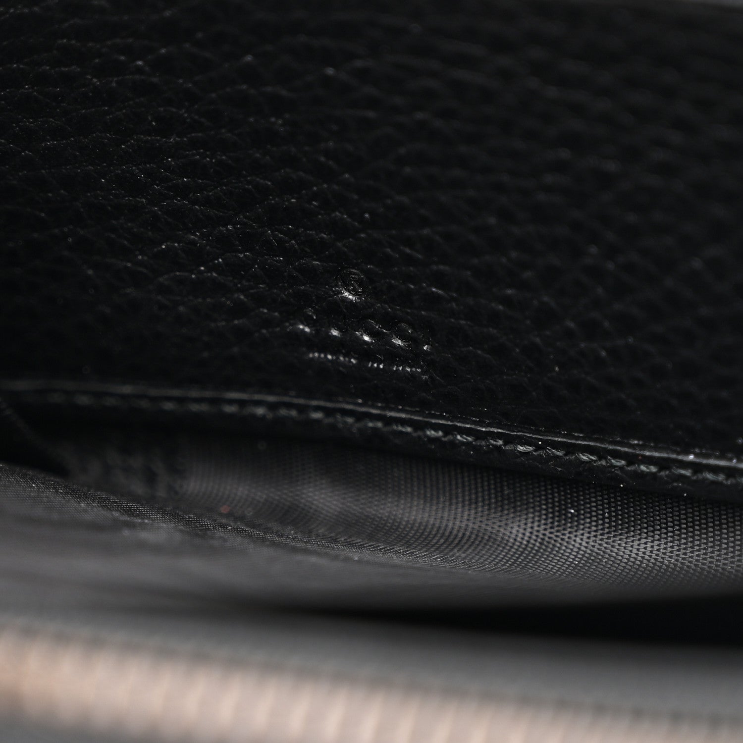 Pebbled Calfskin Blind For Love Zip Around Wallet Black