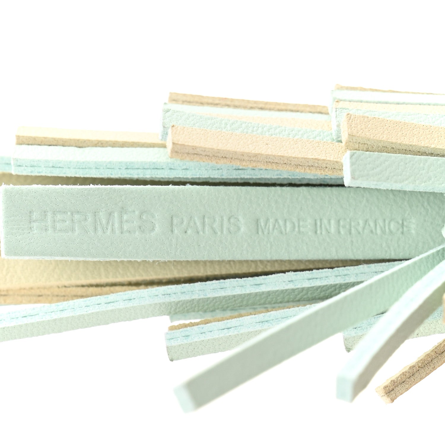 Milo Lambskin Epsom Chouette Bag Charm Vert Peppermint Clé Feu Rouge H White Black