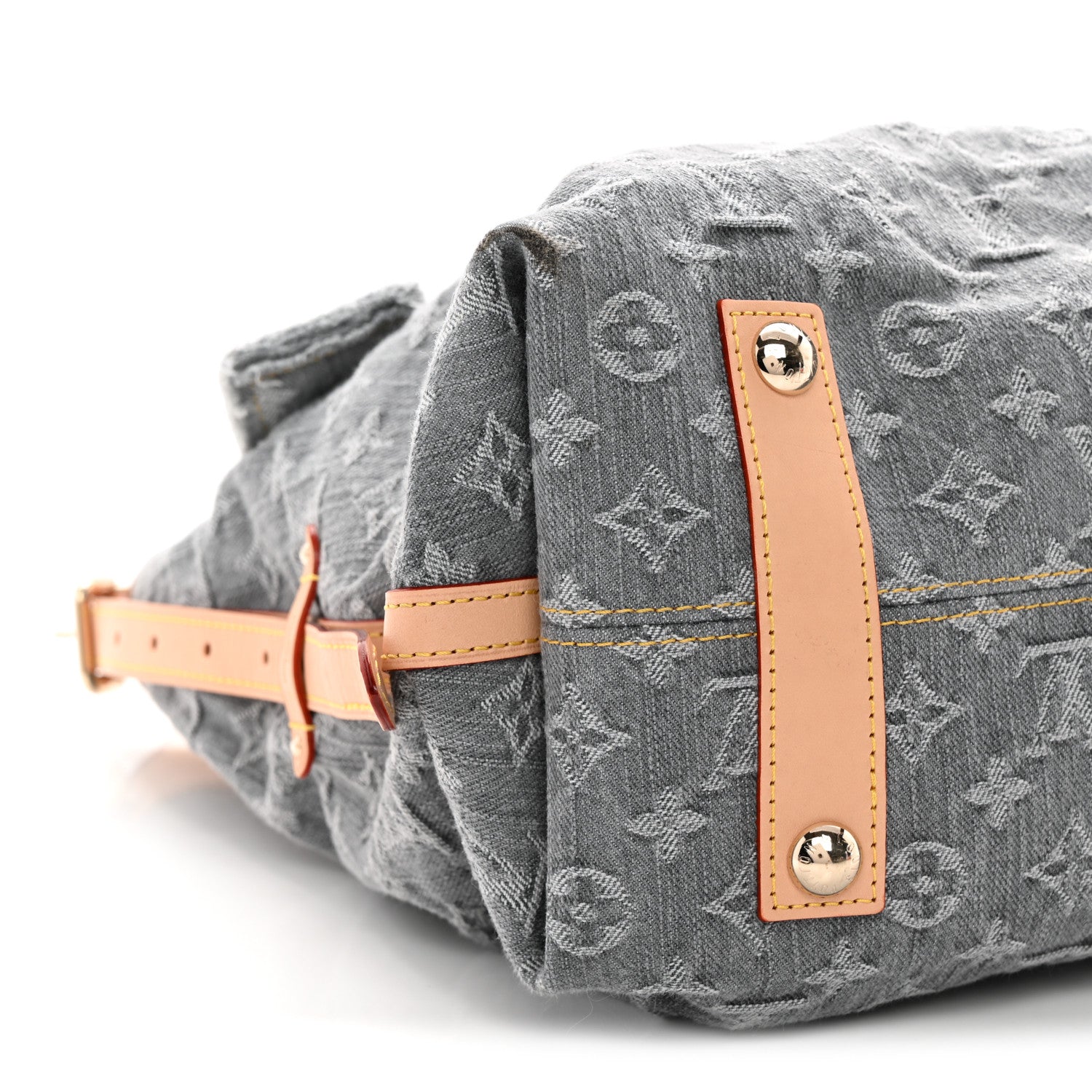 Monogram Denim CarryAll MM Washed Grey