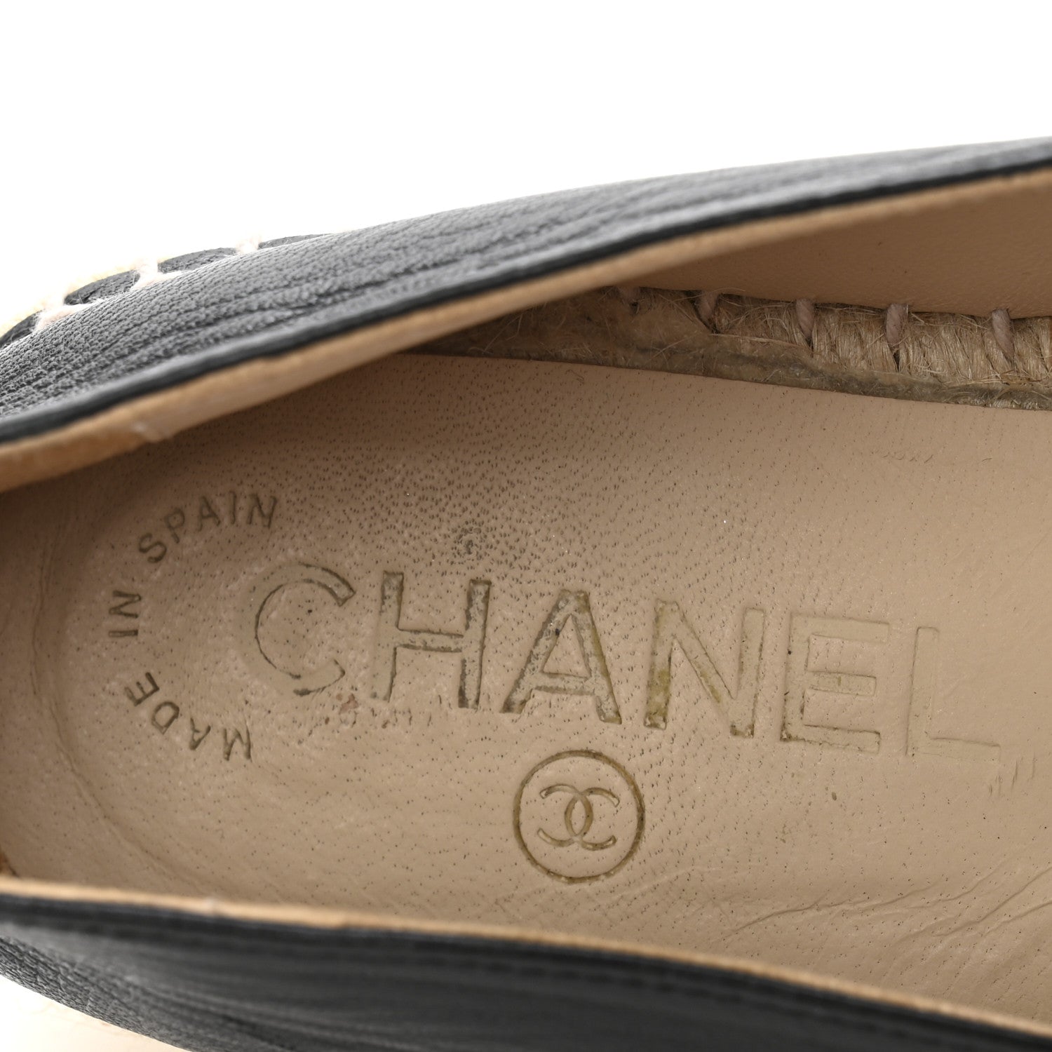 Lambskin Camellia CC Stud Espadrilles 36 Black
