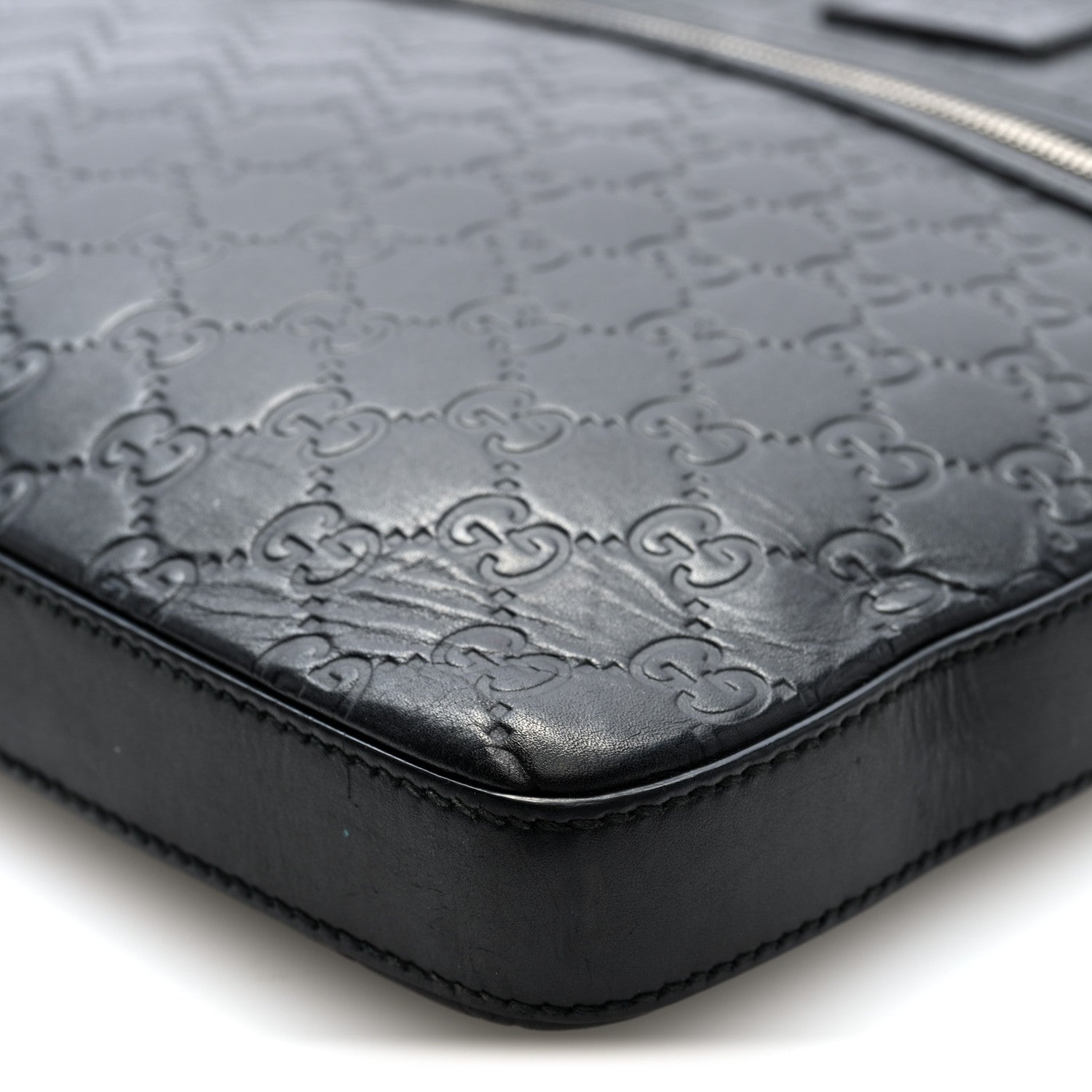 Guccissima Signature Medium Flat Messenger Bag Black