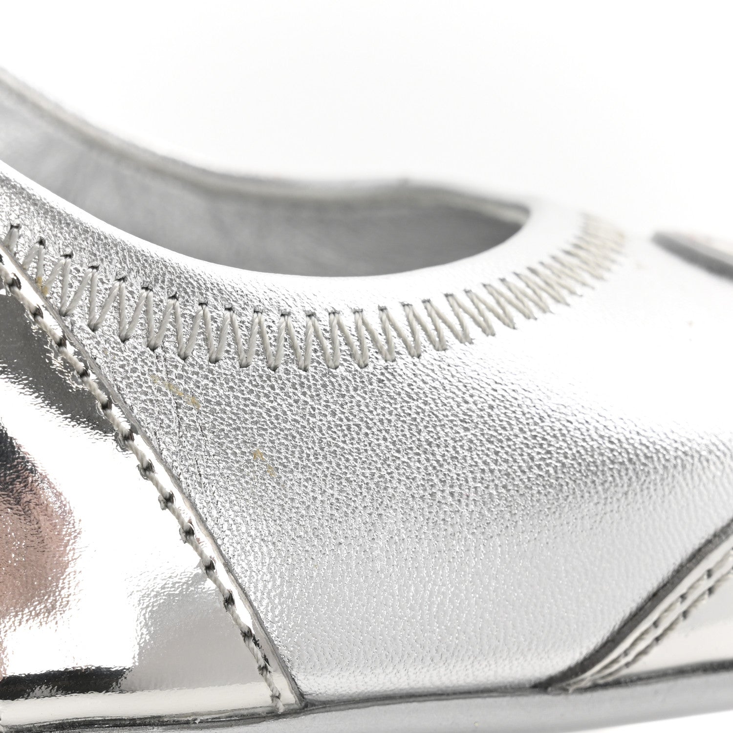 Metallic Lambskin Archlight Slingback Pumps 37.5 Argent