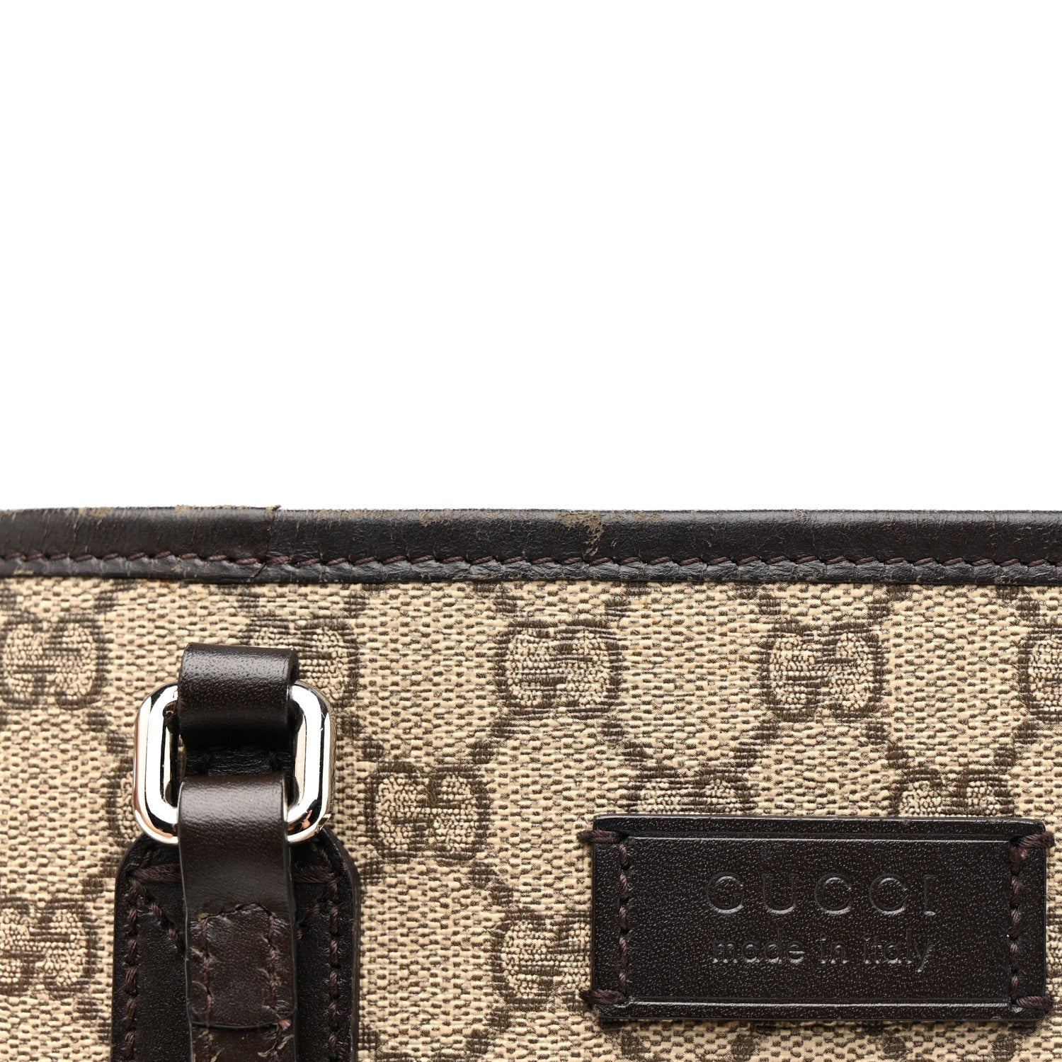 GG Supreme Monogram Large Shopping Tote Dark Brown