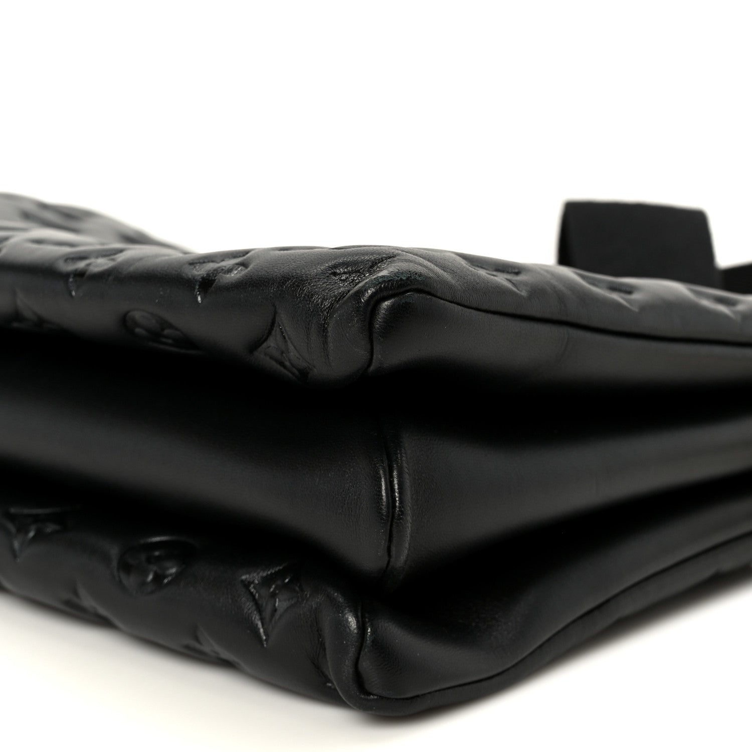 Lambskin Embossed Monogram Coussin MM Black