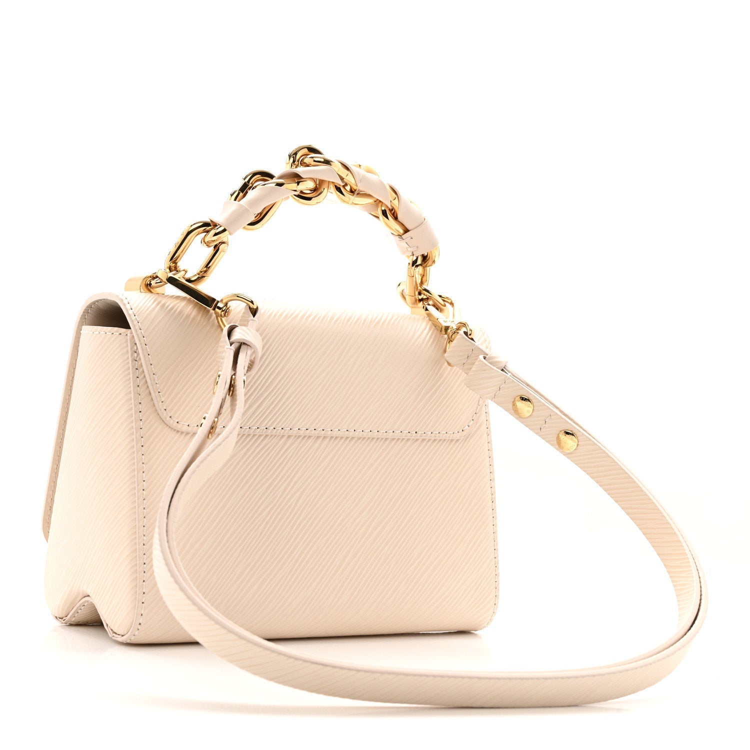 Epi Twist Braided Chain Shoulder Bag PM Quartz White