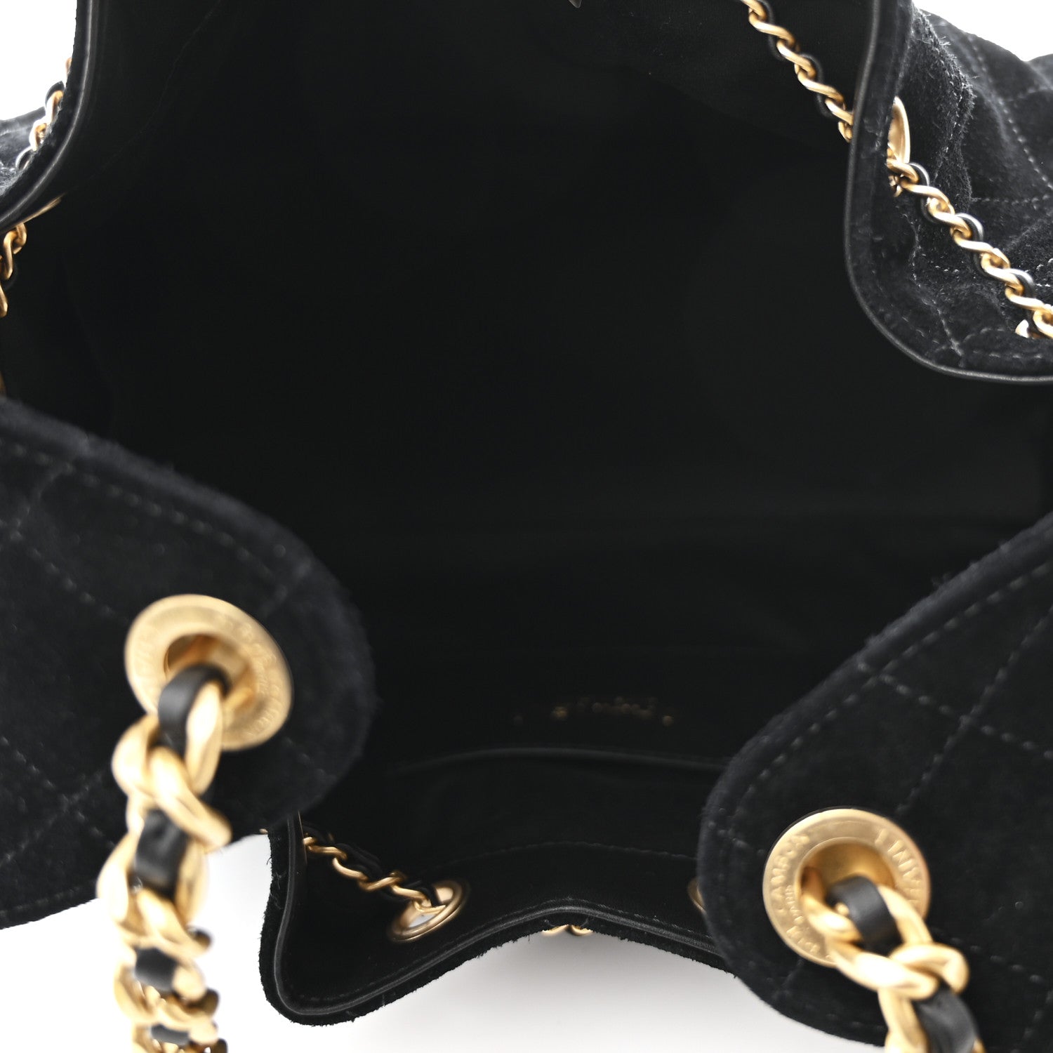 Suede Quilted Small Chanel 25 Handbag Black