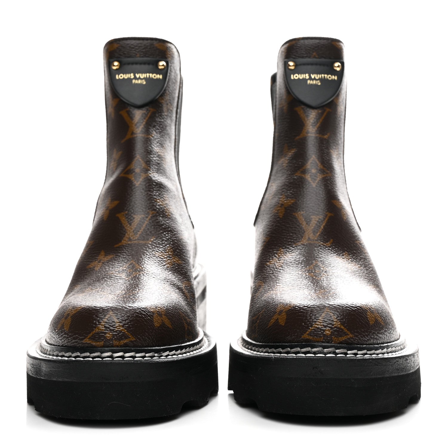 Patent Monogram LV Beaubourg Ankle Boots 37 Black