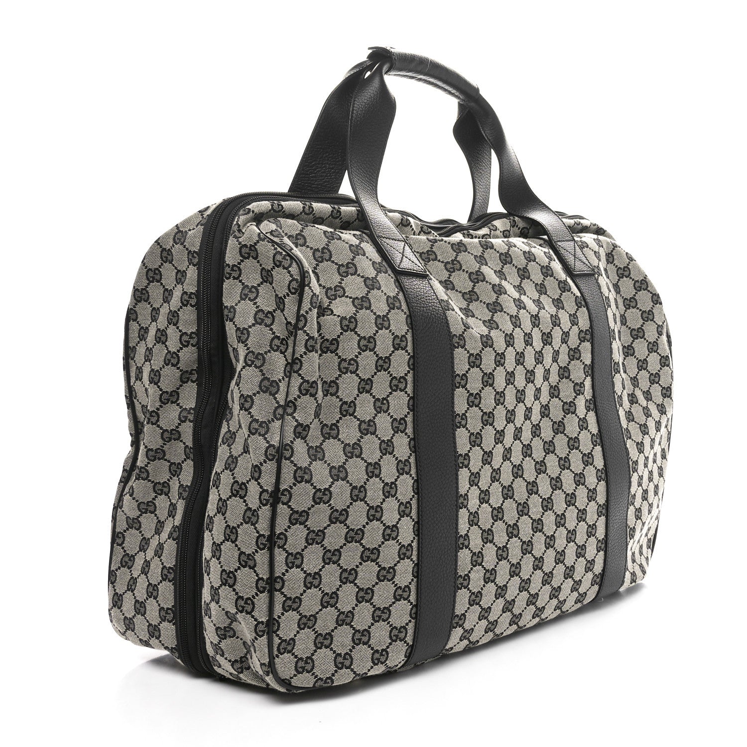 Monogram Textured Dollar Calfskin Suitcase Luggage Beige Black