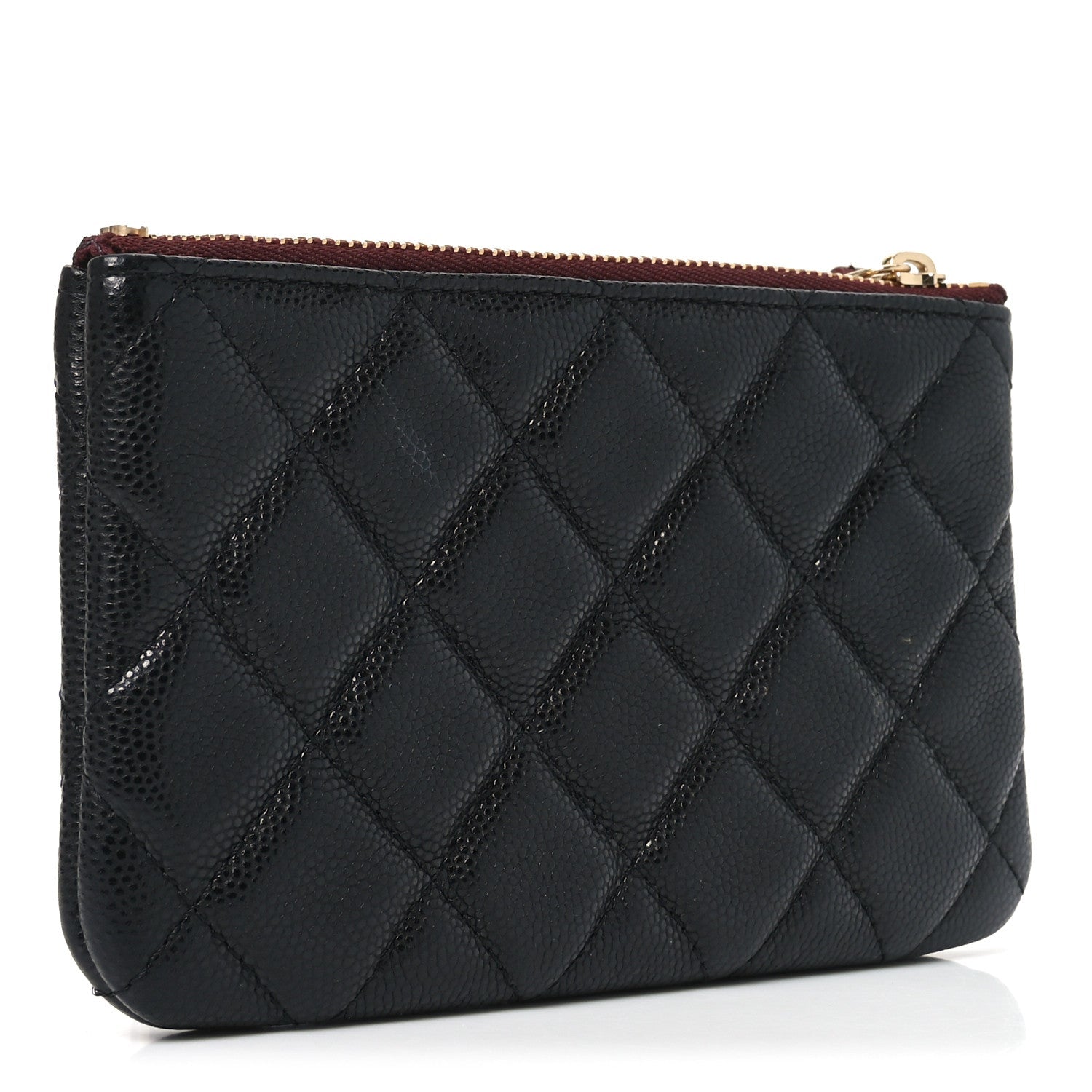 Caviar Quilted Small Cosmetic Case Black