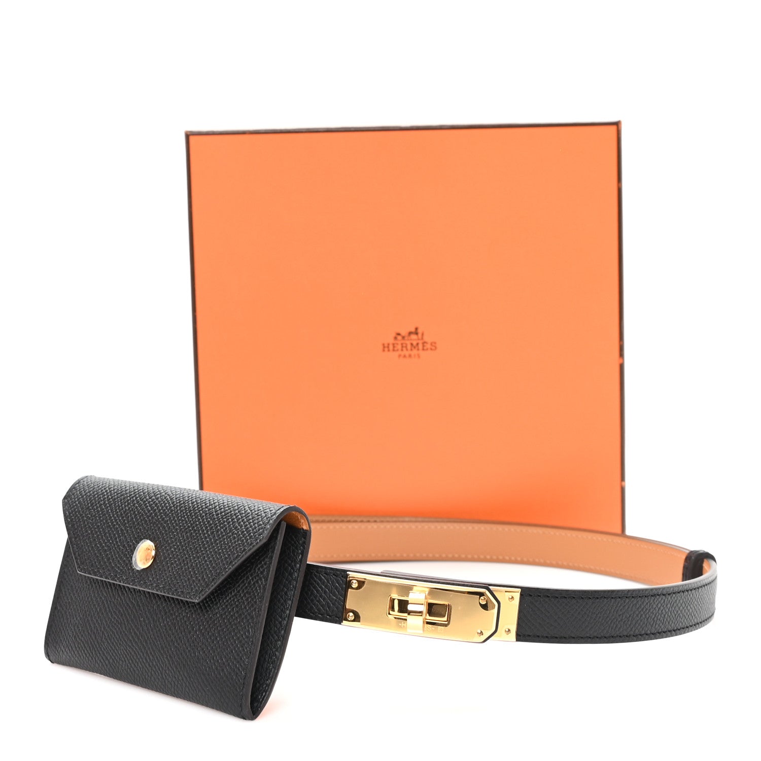 Epsom Kelly Pocket Belt Black